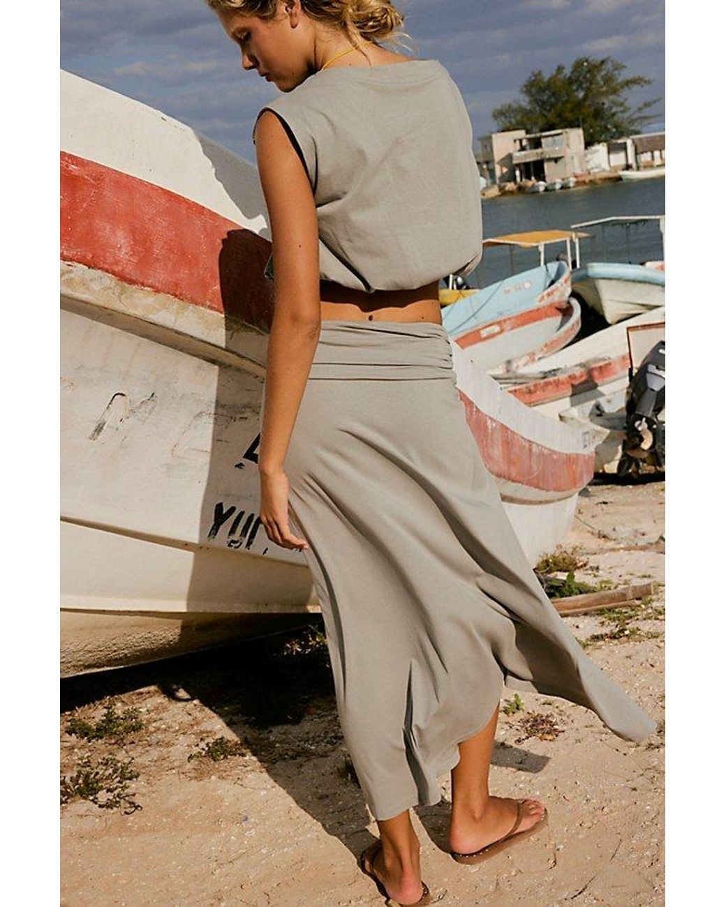 free-est Gray Portia Skirt Set By