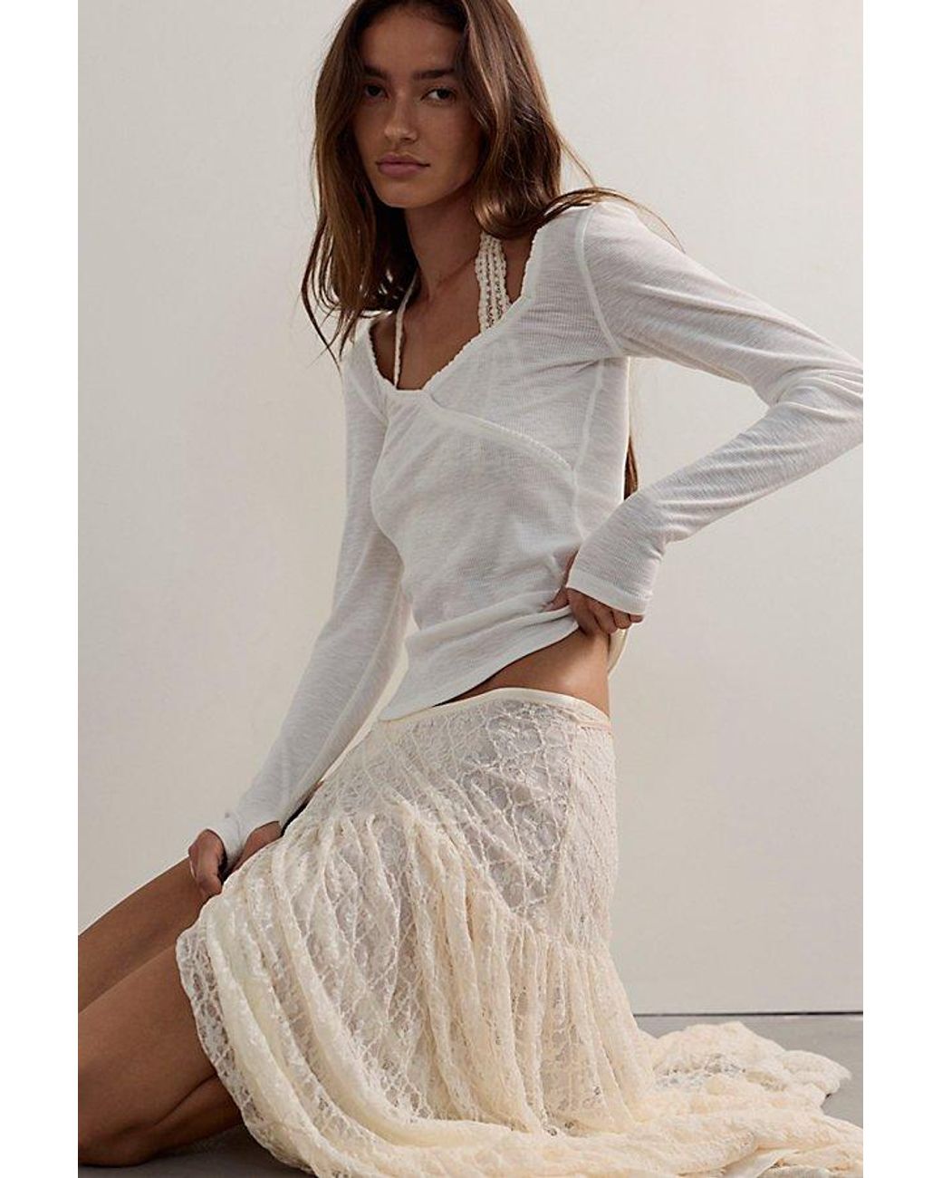 Intimately By Free People Brown That's A Wrap Maxi Slip Skirt By