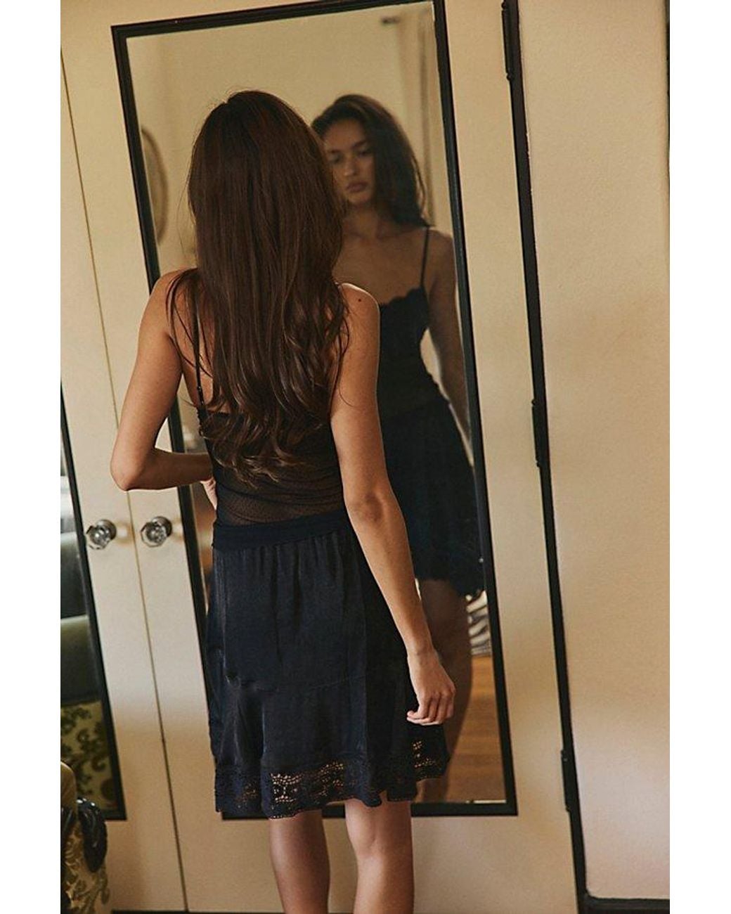 Free People White Midnight Muse Mini Slip Skirt