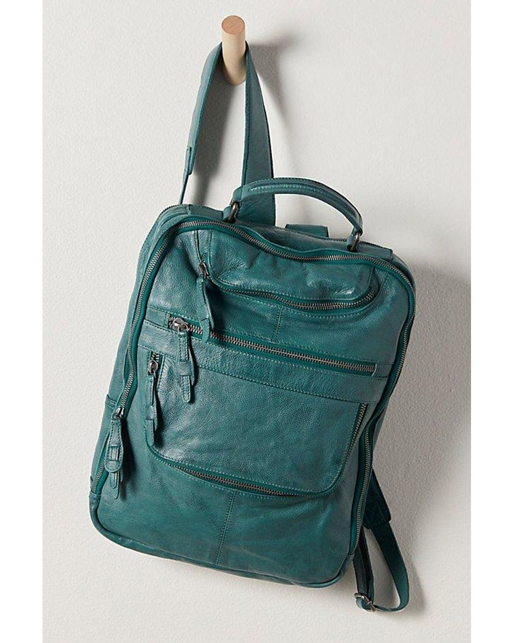 Free People East End Leather Backpack in Green | Lyst display picture 1