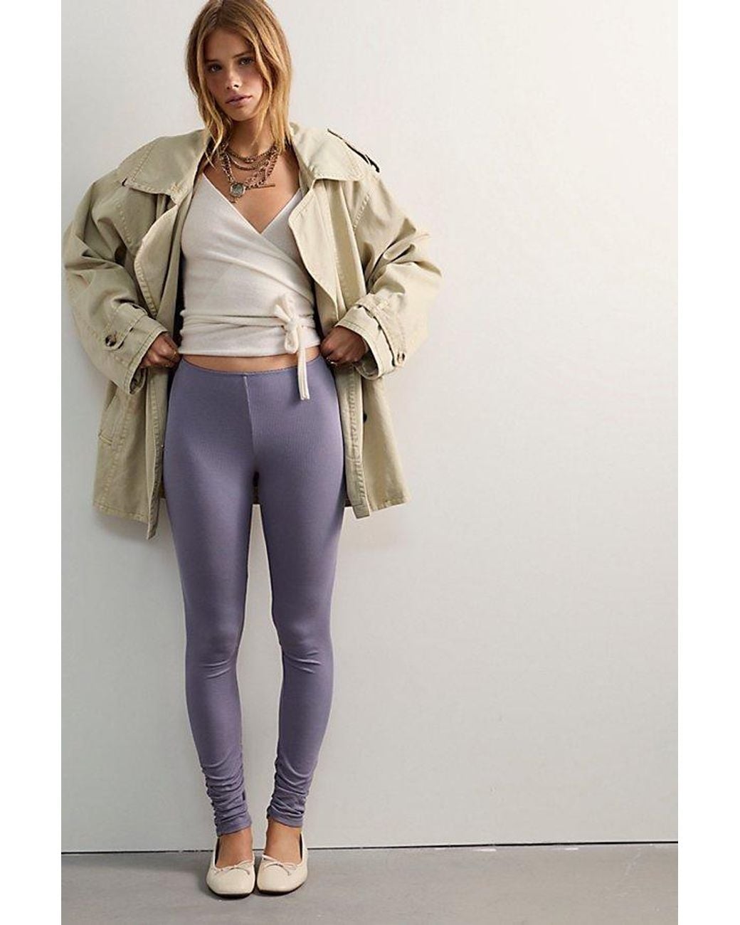 Intimately By Free People Gray Lucky Day Ribbed Leggings By