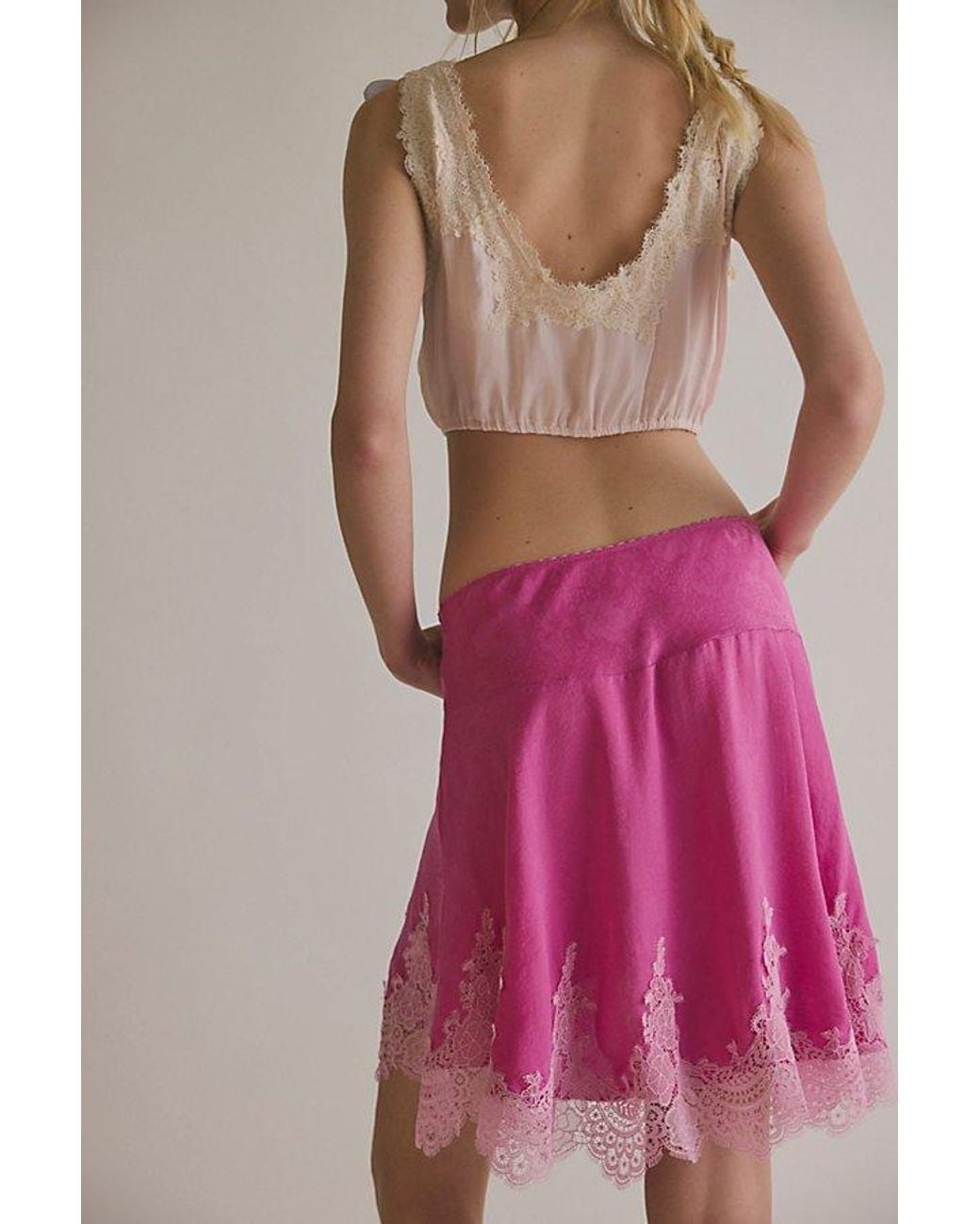 Intimately By Free People Multicolor Something Satin Mini Slip Skirt