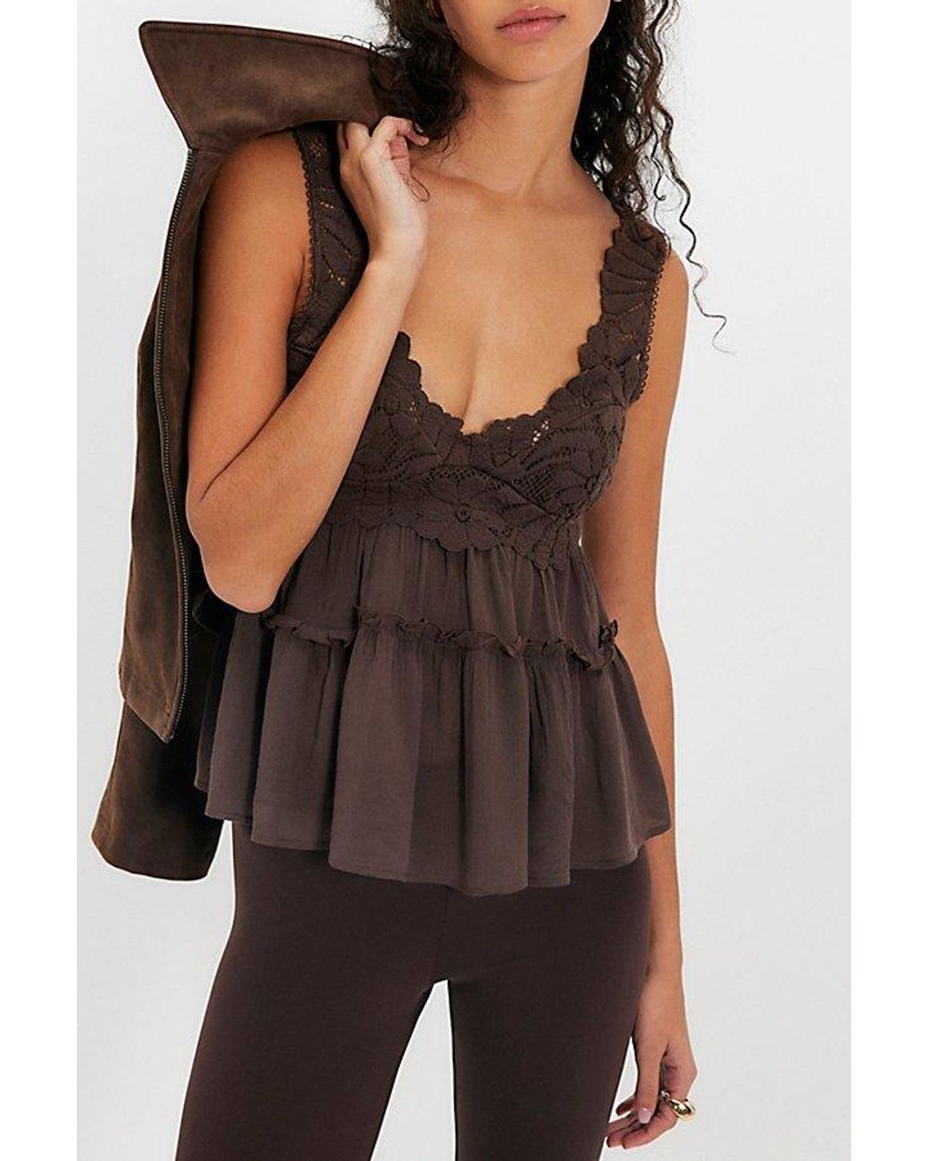 Intimately By Free People Brown Petal Party Shapeless Cami By
