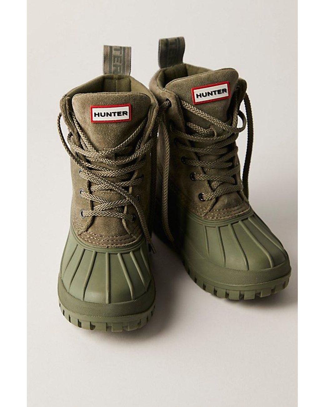 Hunter green duck boots sale