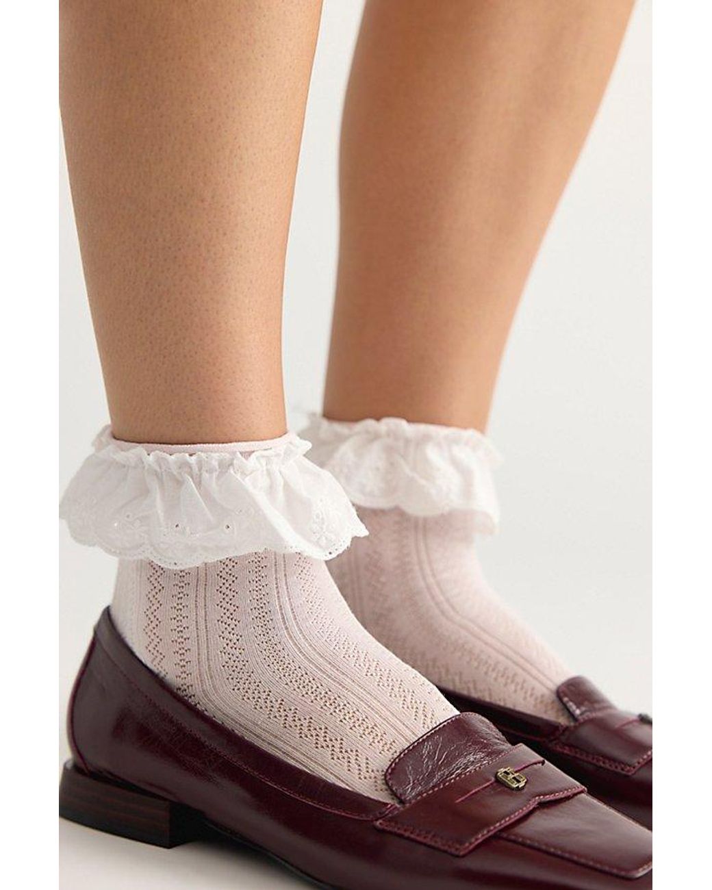 High Heel Jungle Pink Bobby Lace Frill Socks By