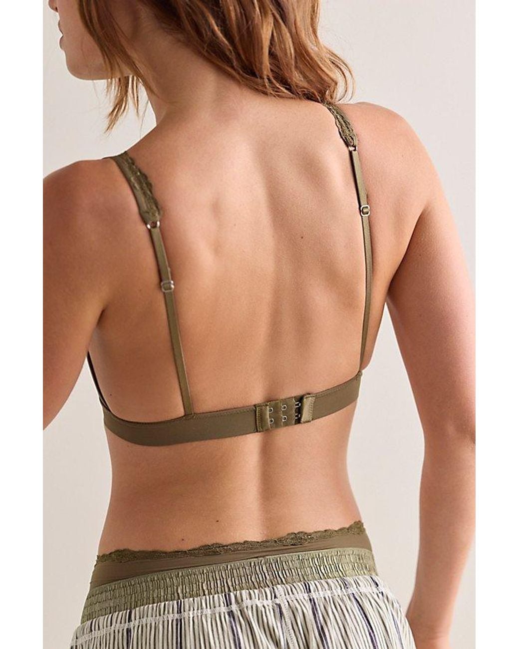 Intimately By Free People Brown Charlie Lace Microfiber Plunge Bralette By