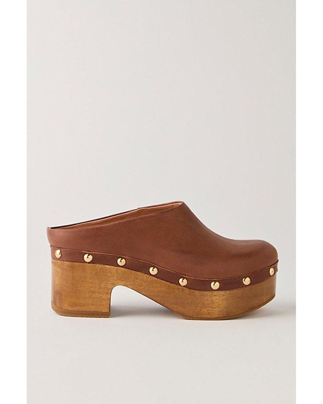 Free People Brown Calli Clogs