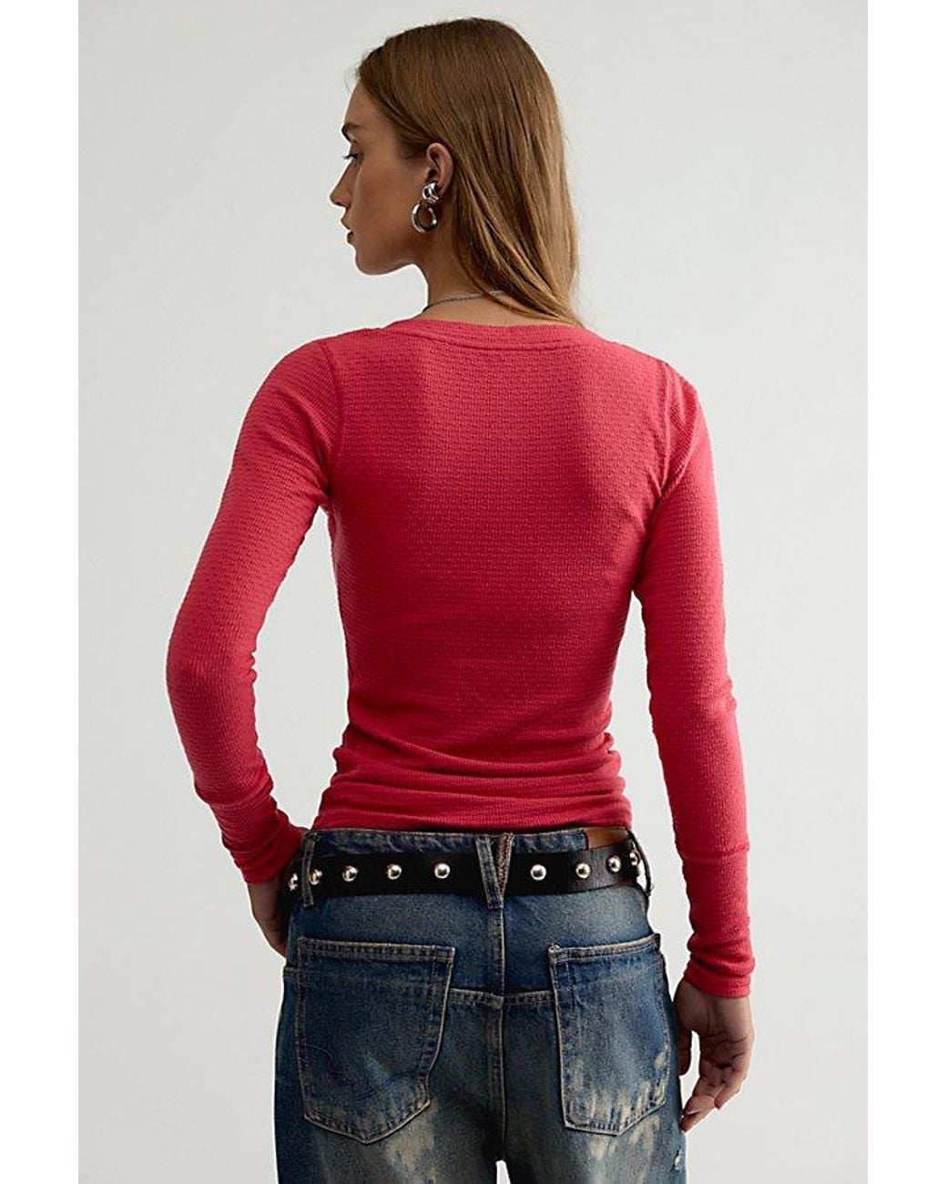 Intimately By Free People Red Easy Like That Henley By