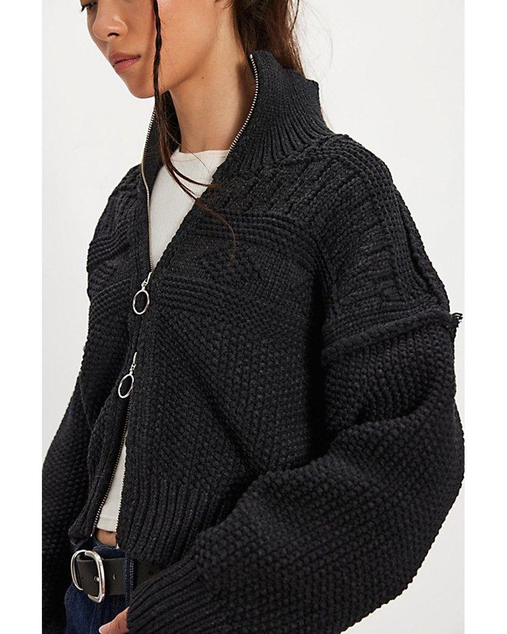 Free People Black Lil Lad Cardi