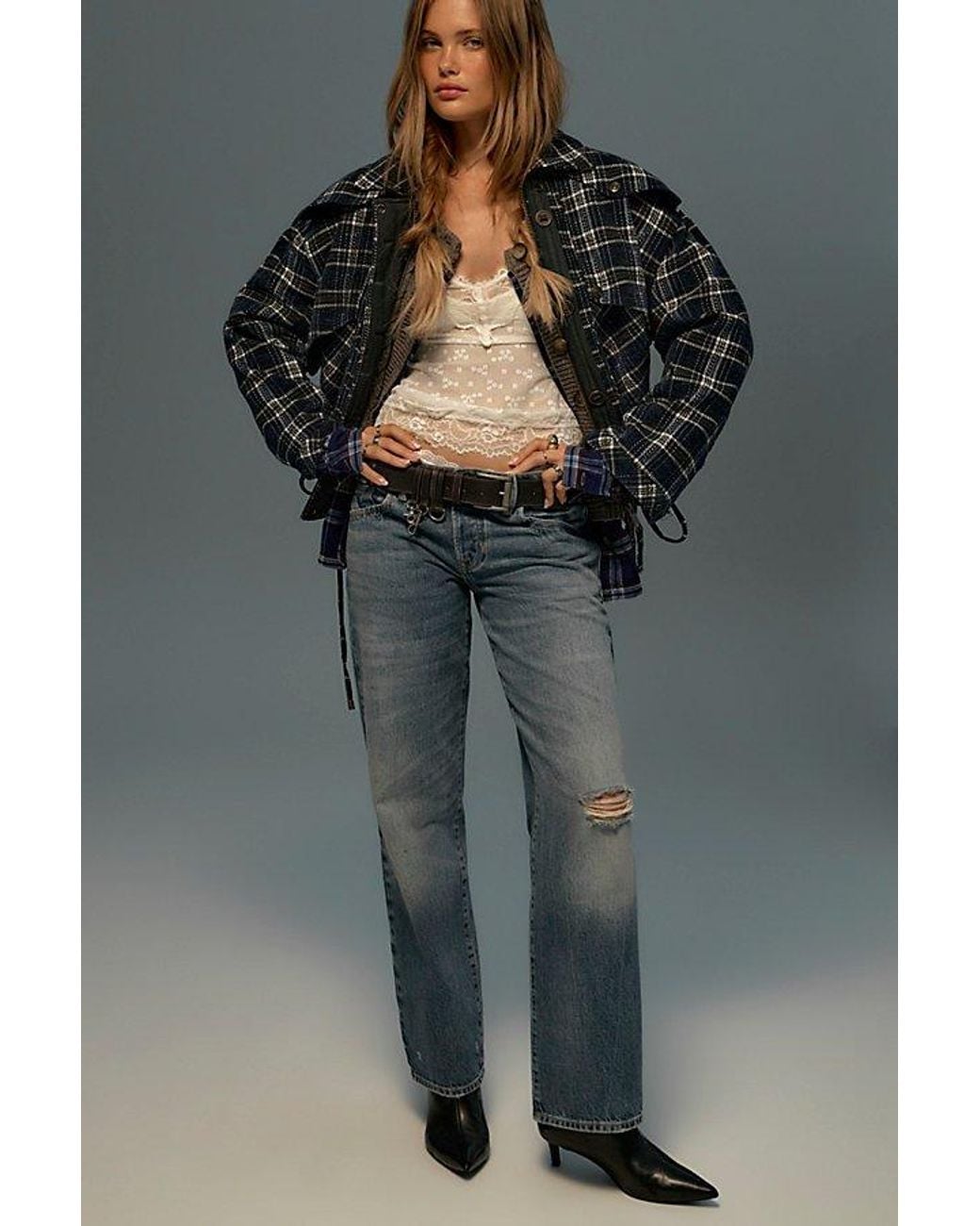 Free People Gray Tennessee Low-Rise Boyfriend Jeans