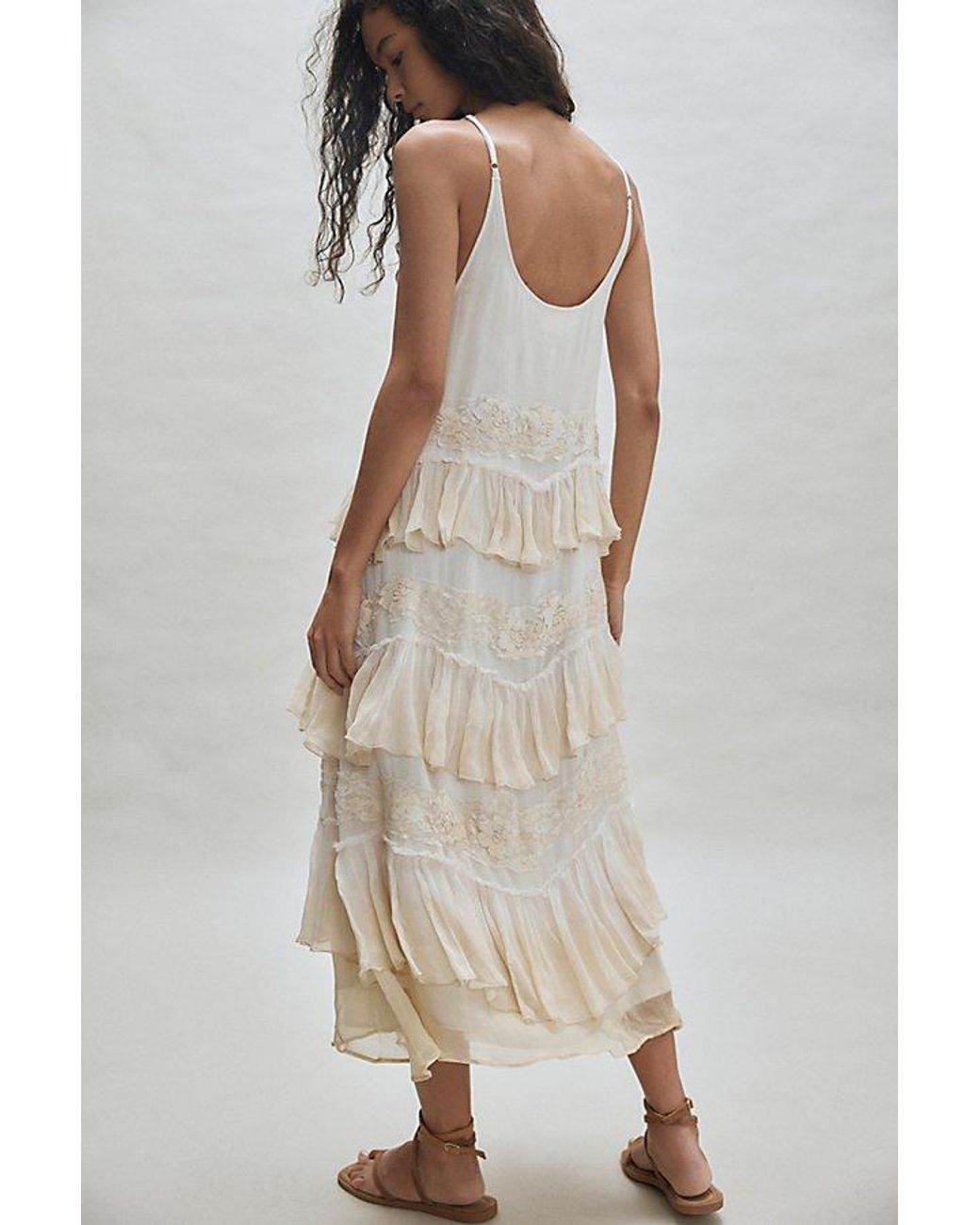 nigel preston lace tiered dress Nigel Preston Lace Tiered Dress