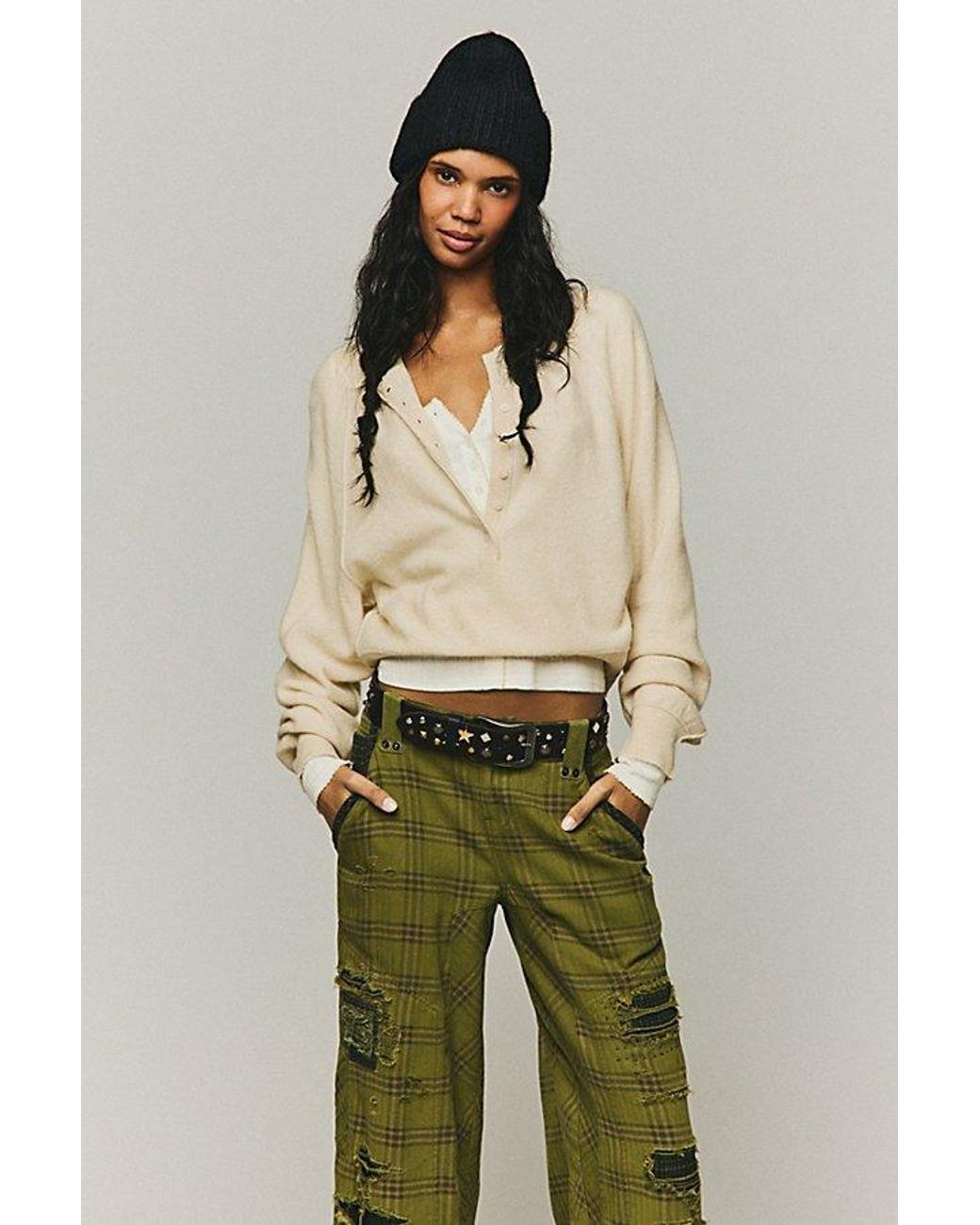 Intimately By Free People Brown End Game Pointelle Long Sleeve By