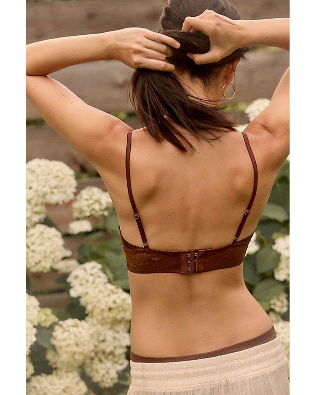 Intimately By Free People Brown Smooth Talking Lace Triangle Bralette By