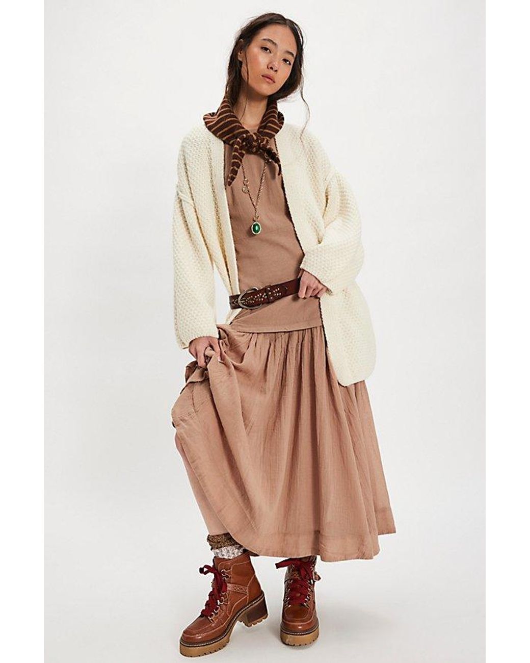 free-est Natural Marcella Midi Dress By