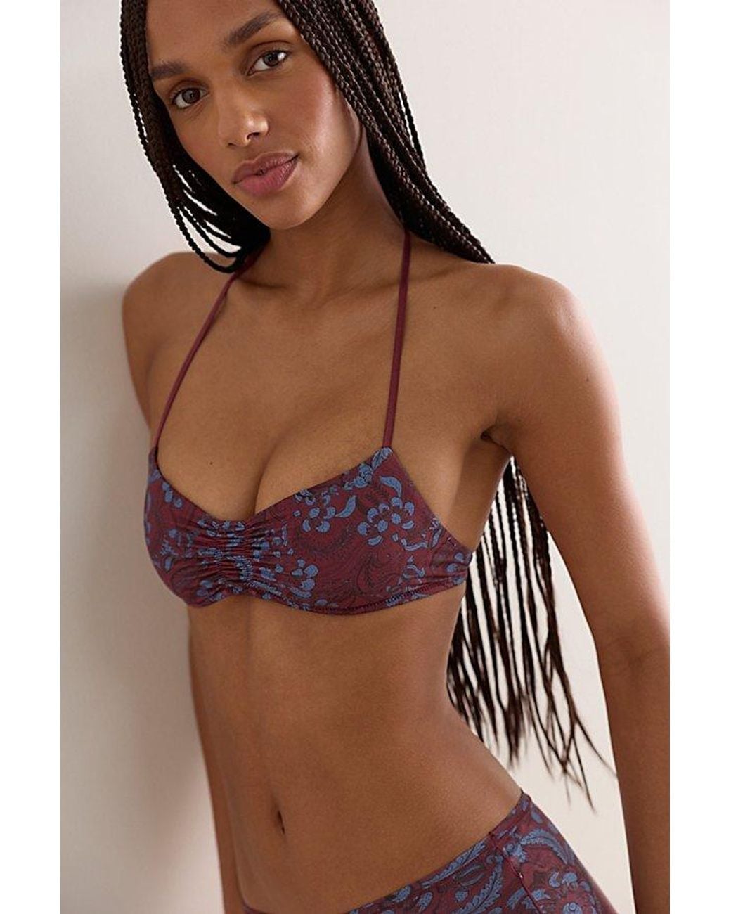 Intimately By Free People Brown Charlie Microfiber Printed Bralette By