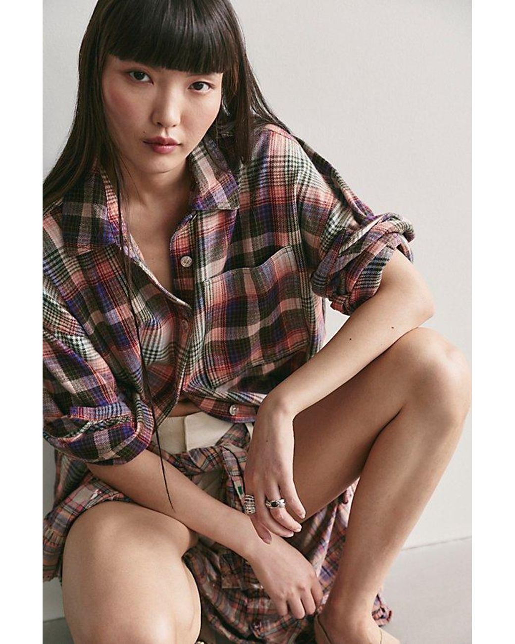 Free People Multicolor Ashley Plaid Shirt