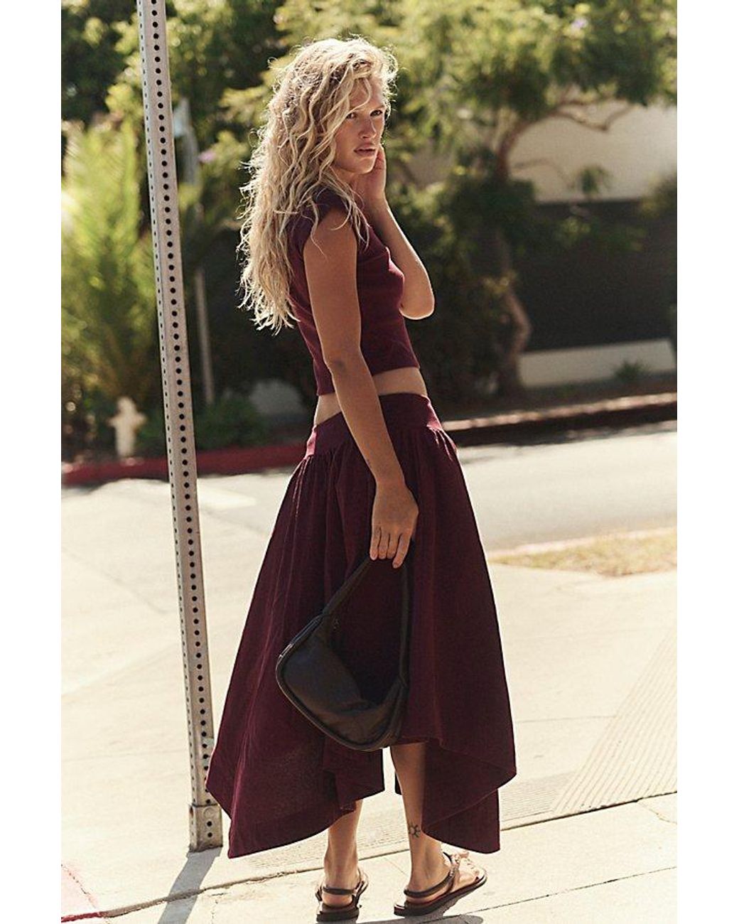 free-est Black Annette Tee Skirt Set By