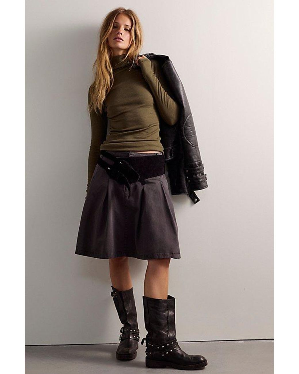 Intimately By Free People Brown Keeping It Light Ribbed Turtleneck Top By