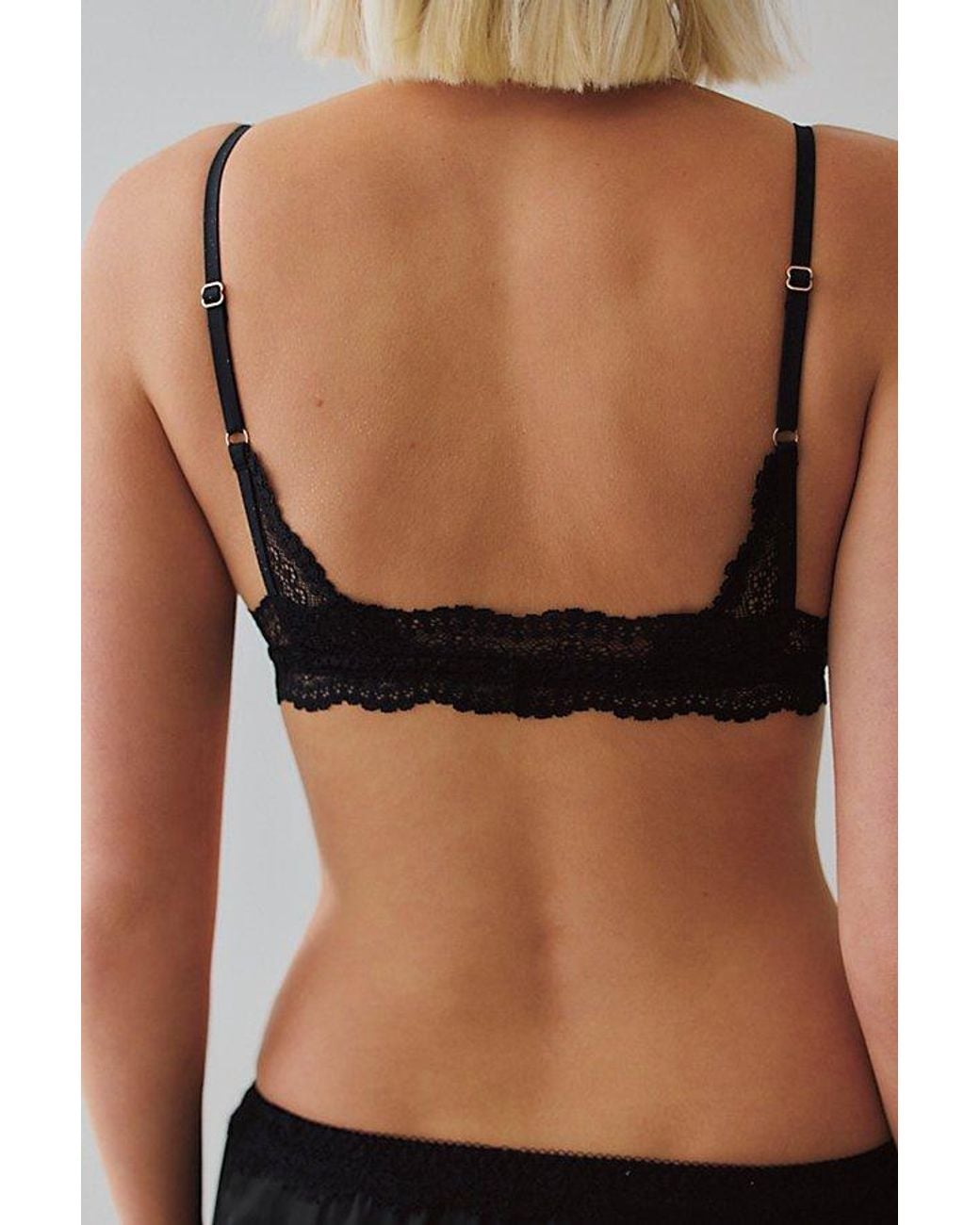 Intimately By Free People Black This Or That Lace Plunge Triangle Bralette By