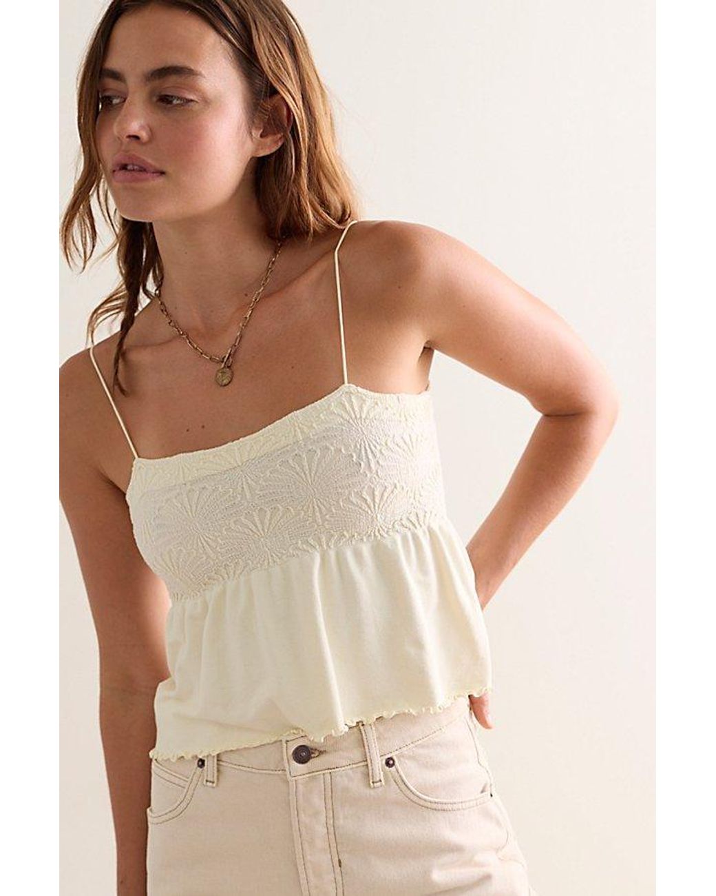 Intimately By Free People Brown Love Letter Babydoll Cami By