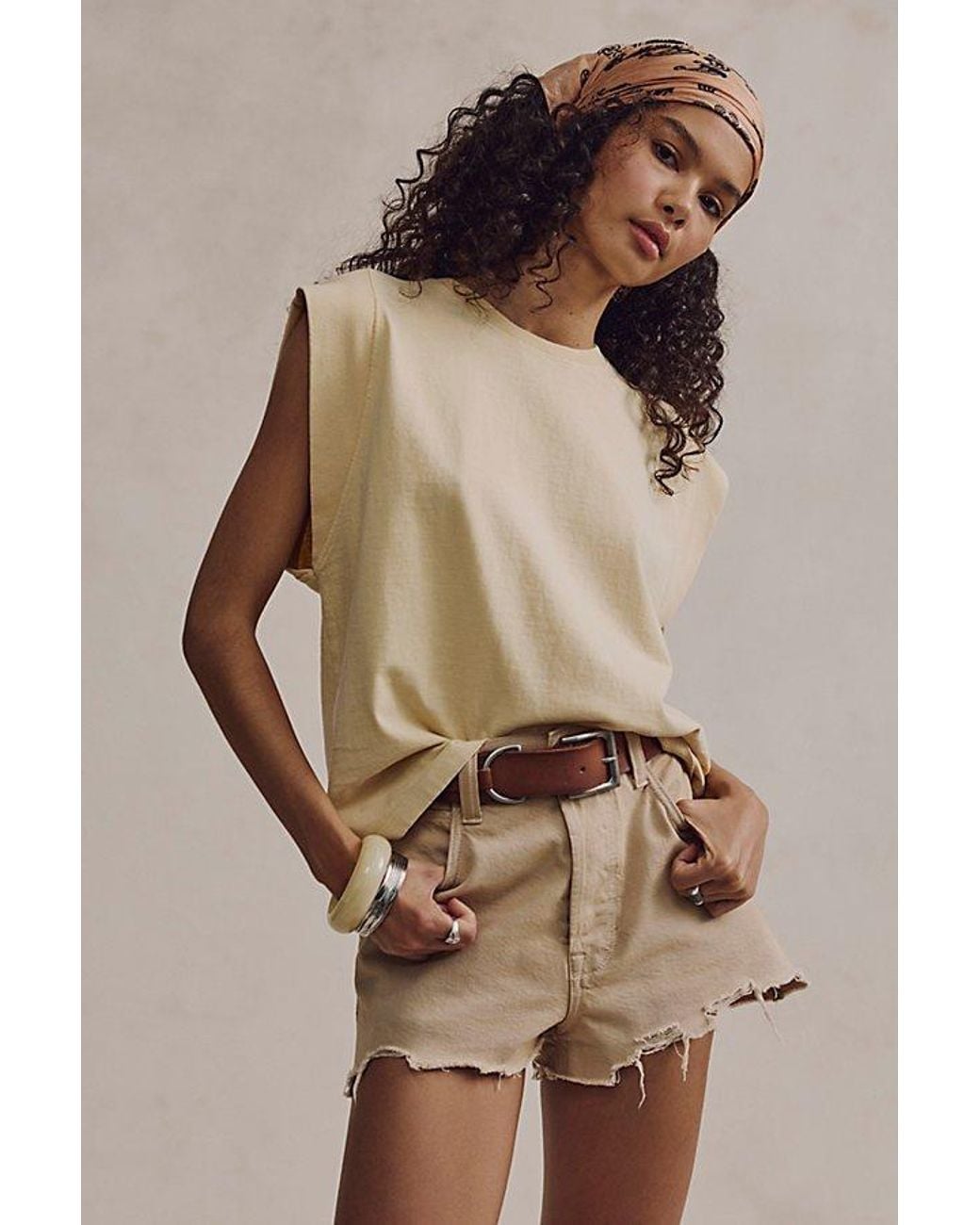 Free People Brown Atlas Muscle Tee