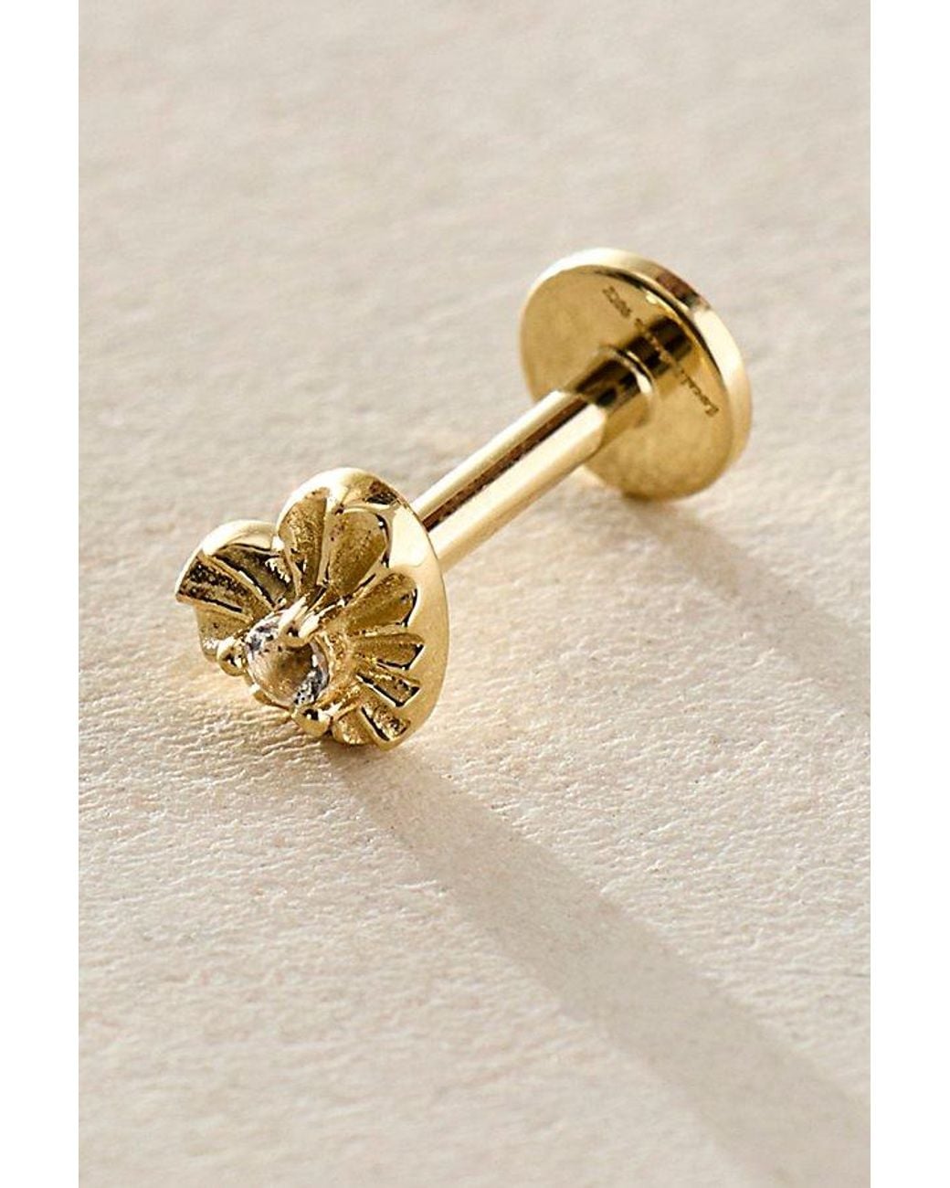 Local Eclectic Metallic Heart Flatback Earrings