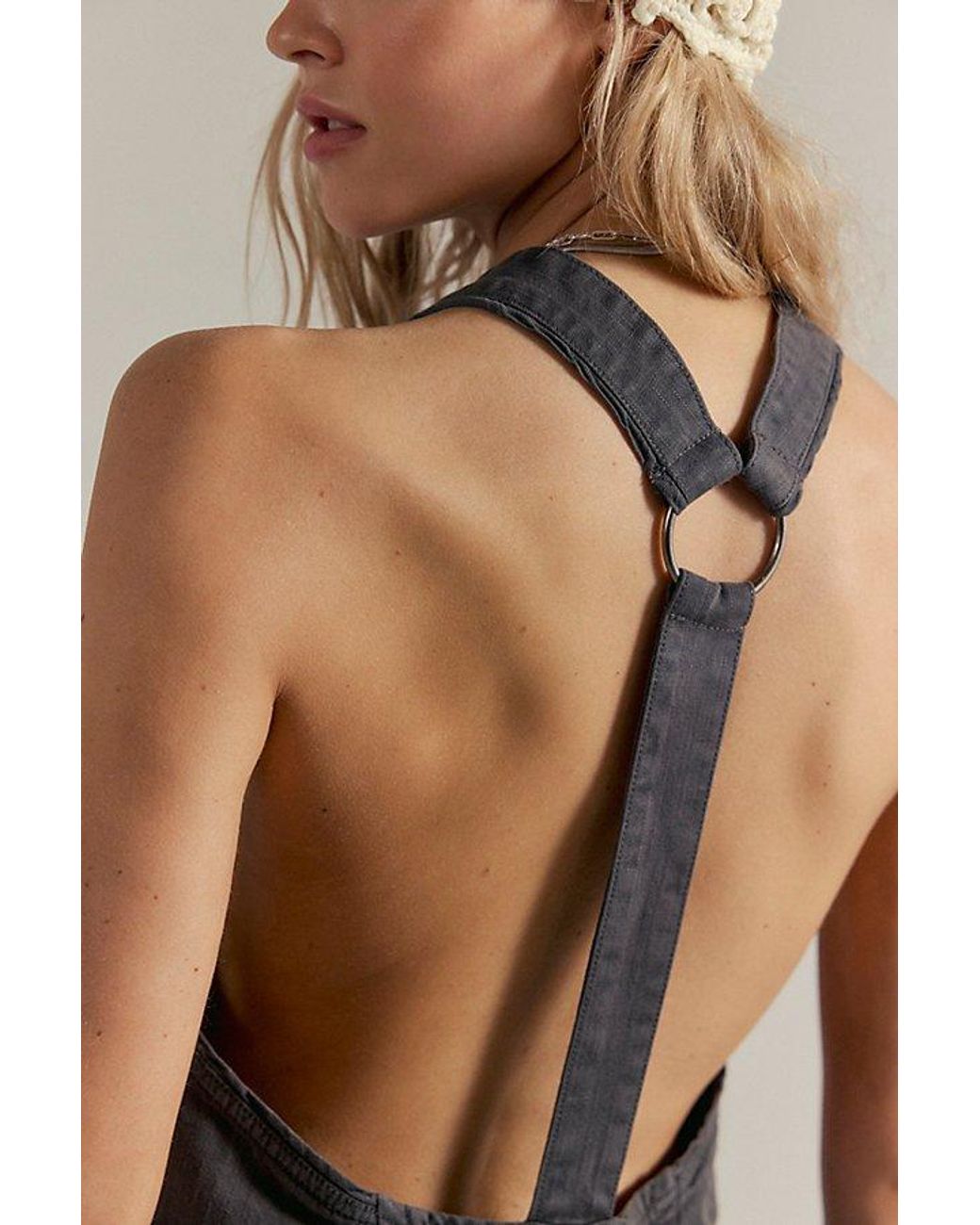Free People Black Bonanza One-Piece Shortalls