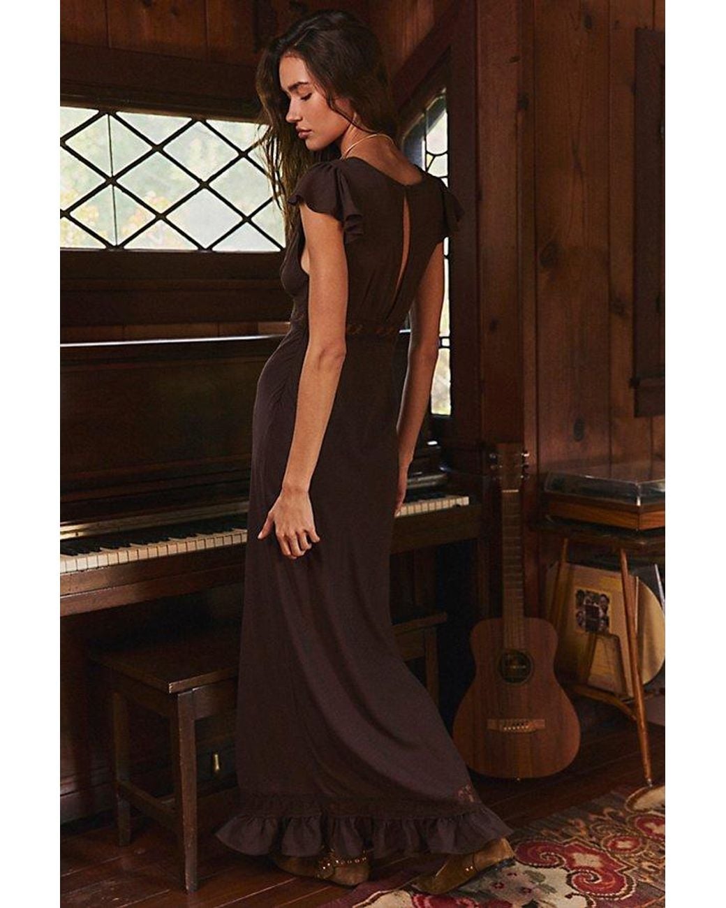 Free People Brown Eternal Soul Solid Maxi Dress