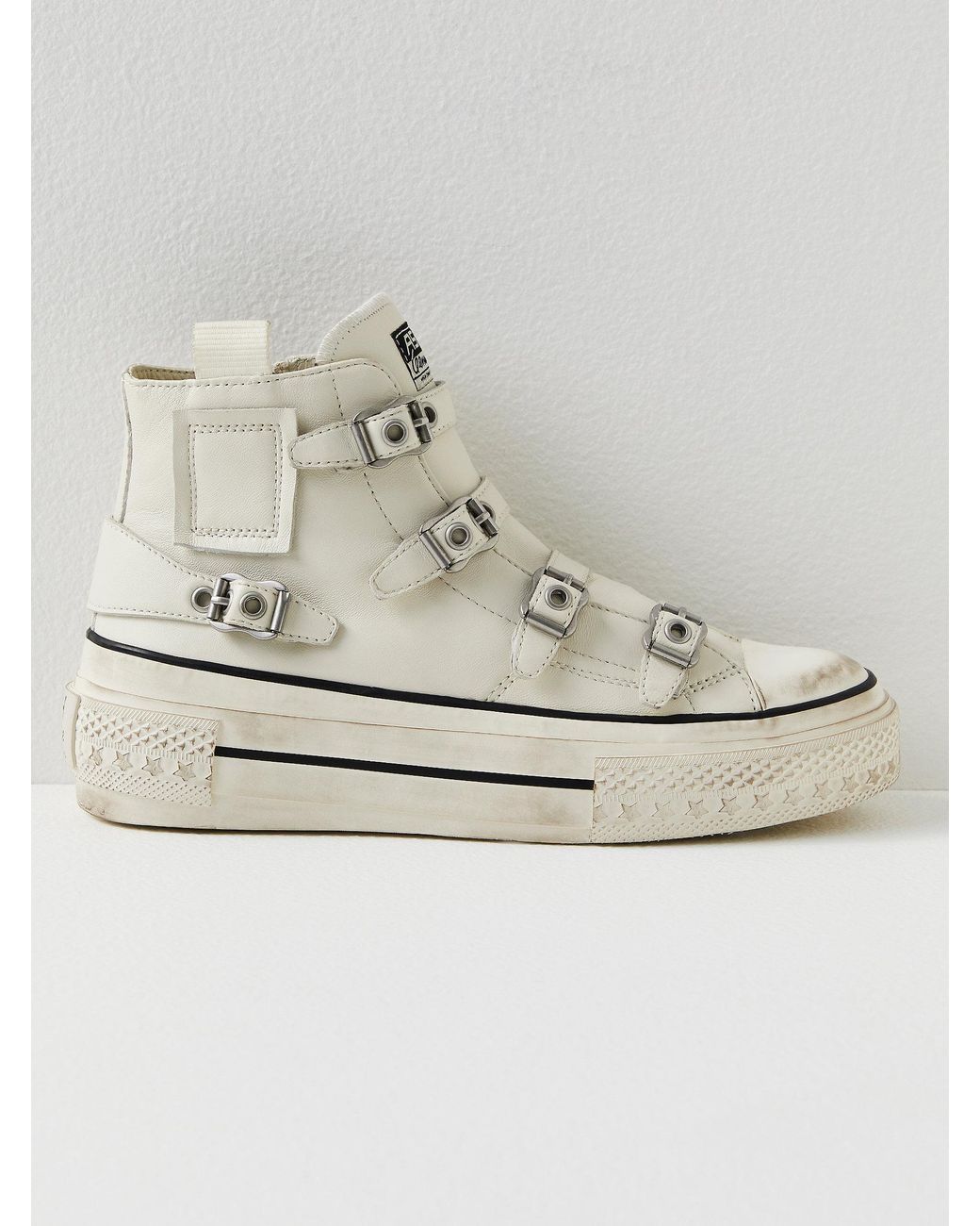 Free People Mae Buckle Hi Top Sneakers in Brown Lyst