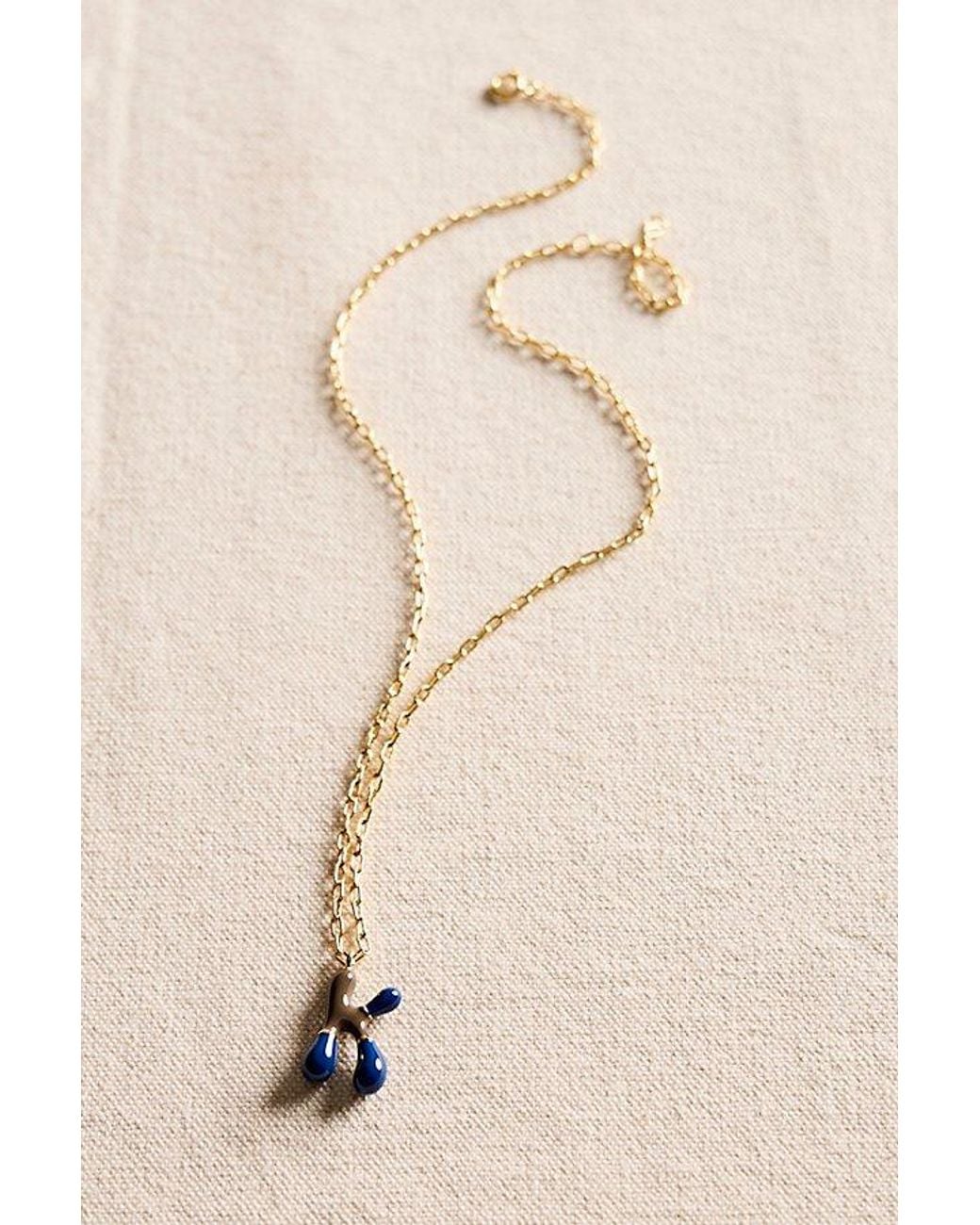 Local Eclectic Blue X Free People Bubble Letter Necklace