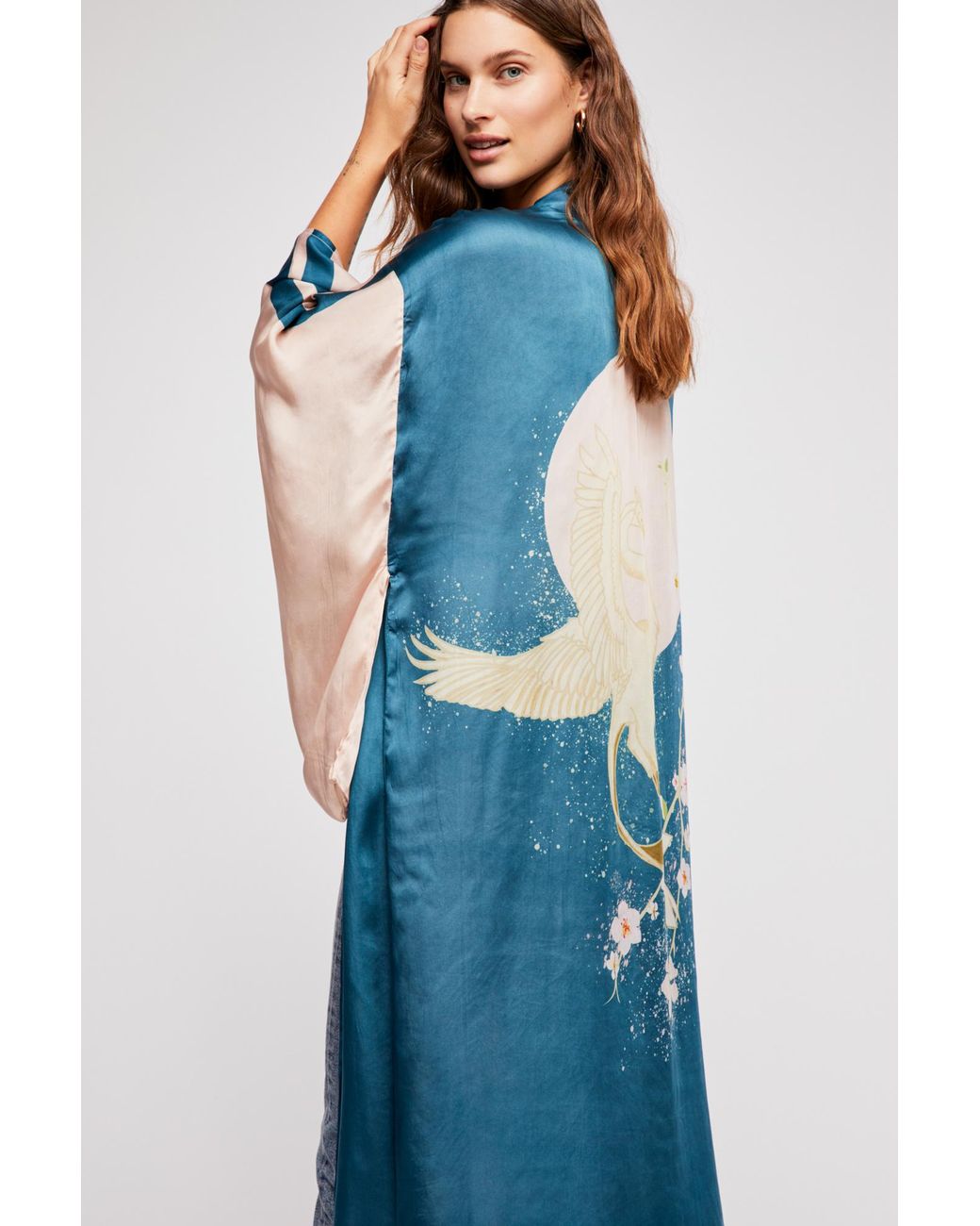 Synthetic Rising Sun Maxi Kimono 