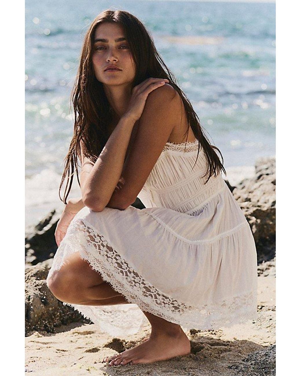 Free People Natural Love Mini Slip Dress By