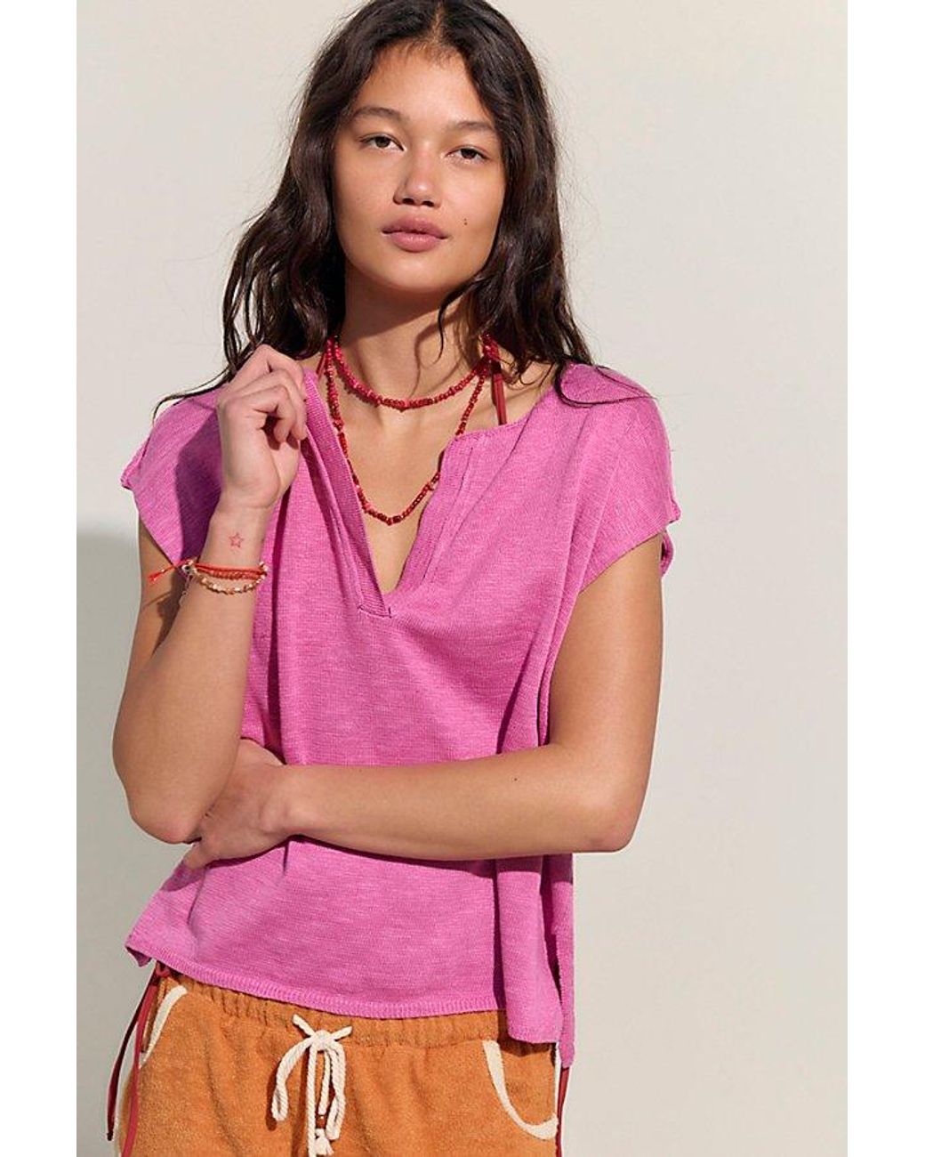 free-est Pink Marina Del Sol Sweater Top By