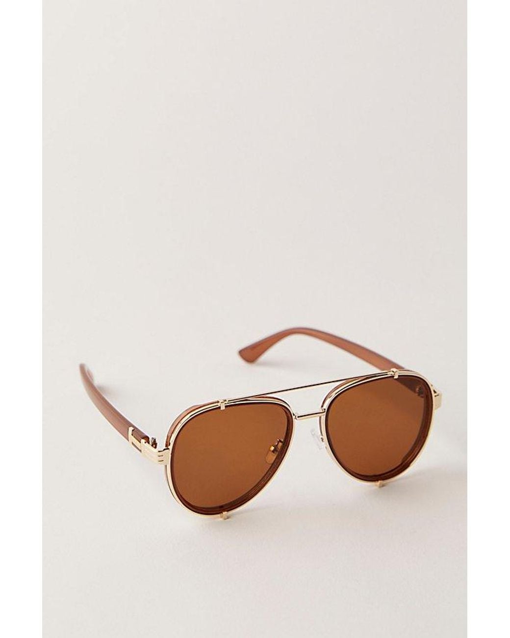 Free People Blue Wesley Oversized Aviator Sunglasses