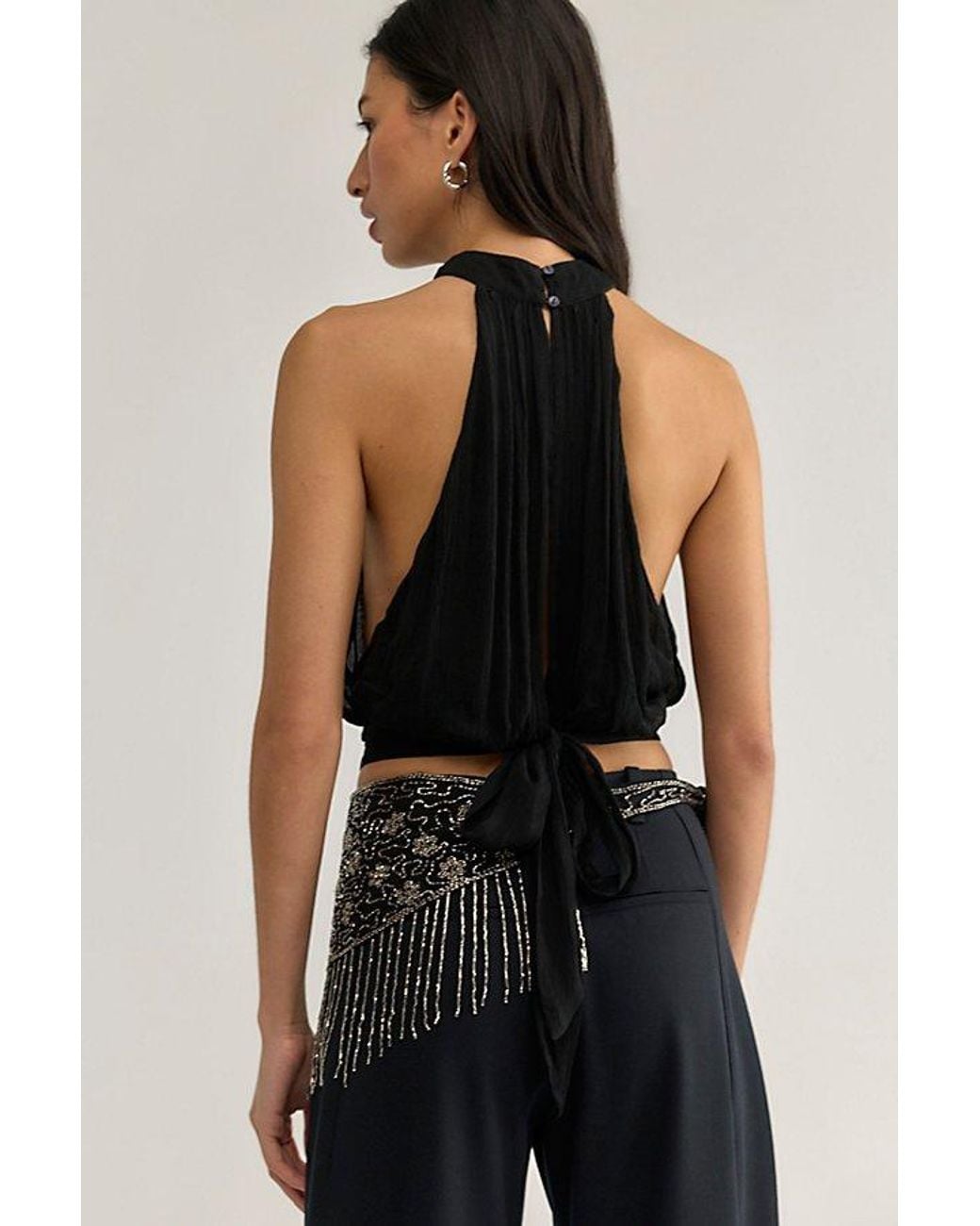 Free People Black Sloane Top