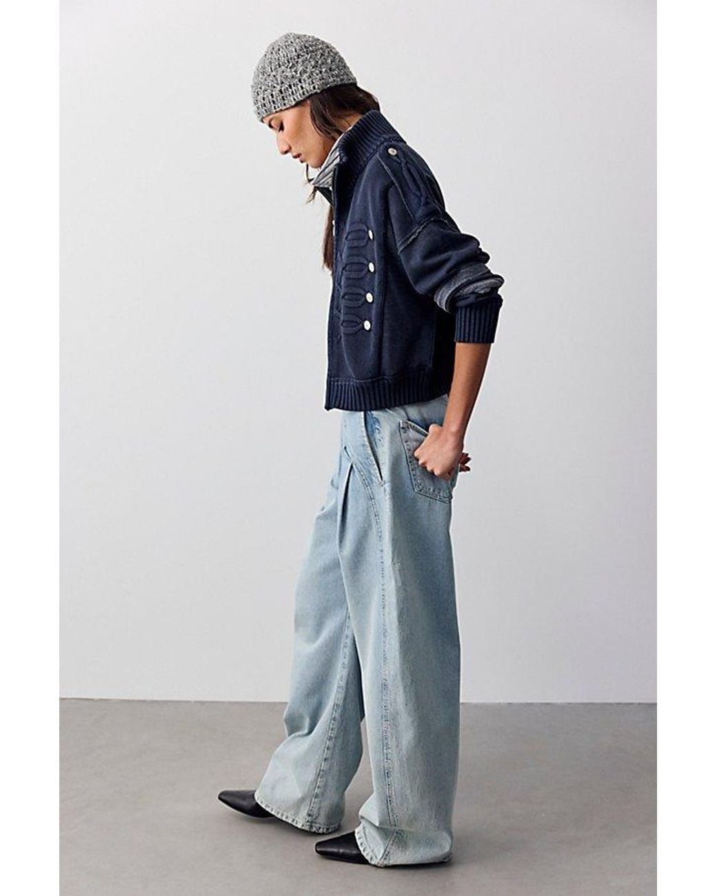 Free People Blue Golden Hour Trouser Jeans
