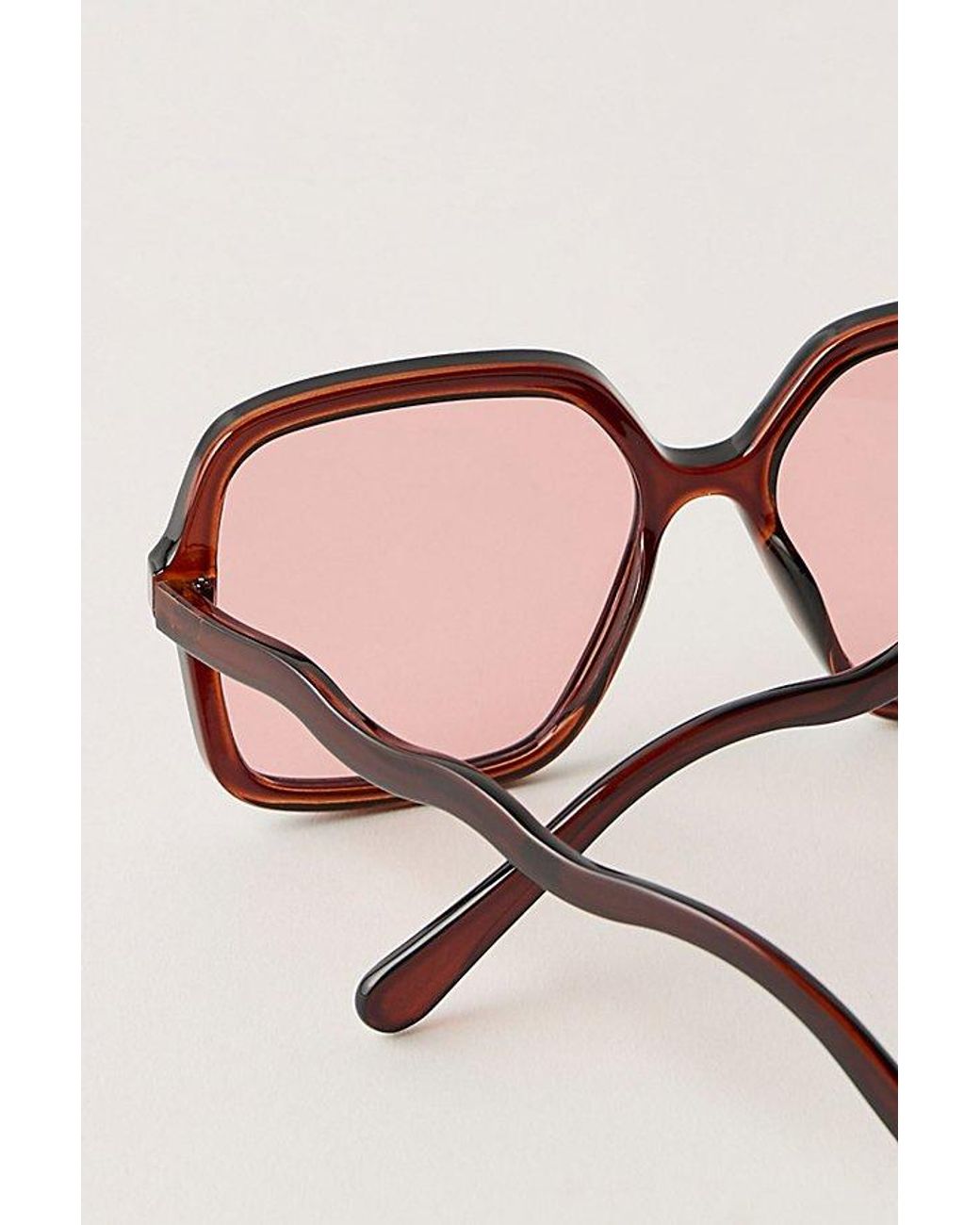 Free People Pink Lucia Square Sunglasses