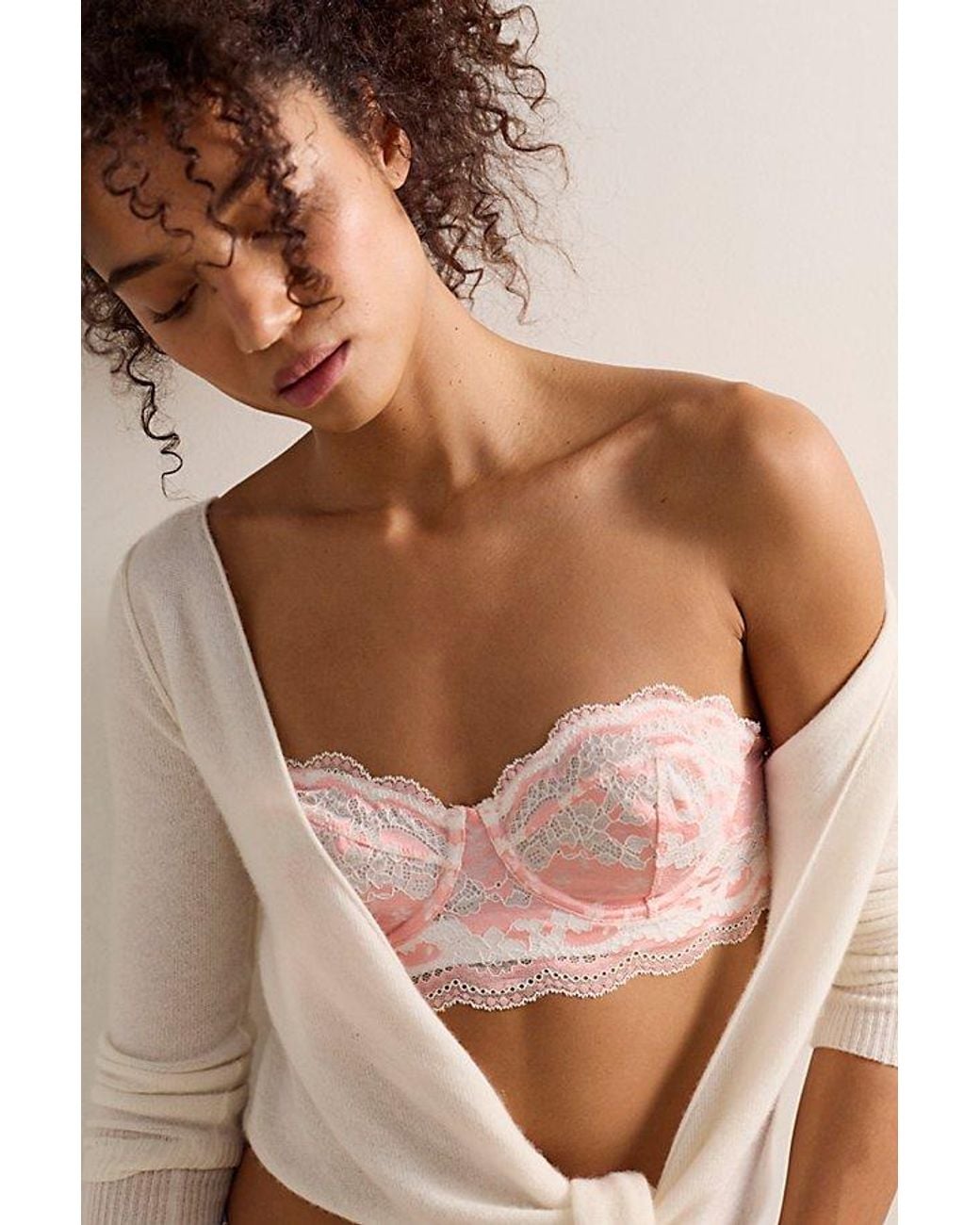 Intimately By Free People Brown Out Of Bounds Lace Balconette Underwire Bra By