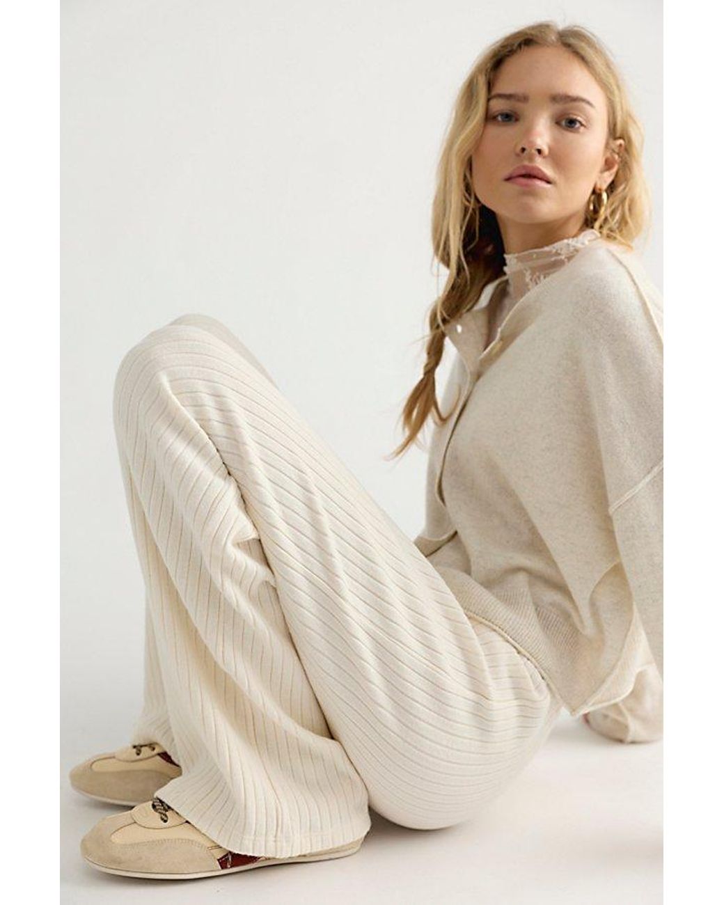 DONNI. Natural The Sweater Rib Simple Pants