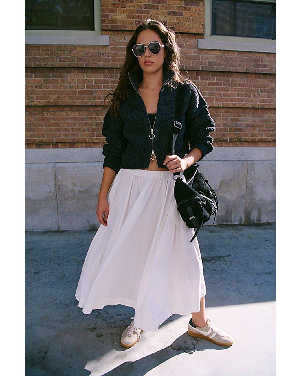 free-est Natural Lowen Midi Skirt