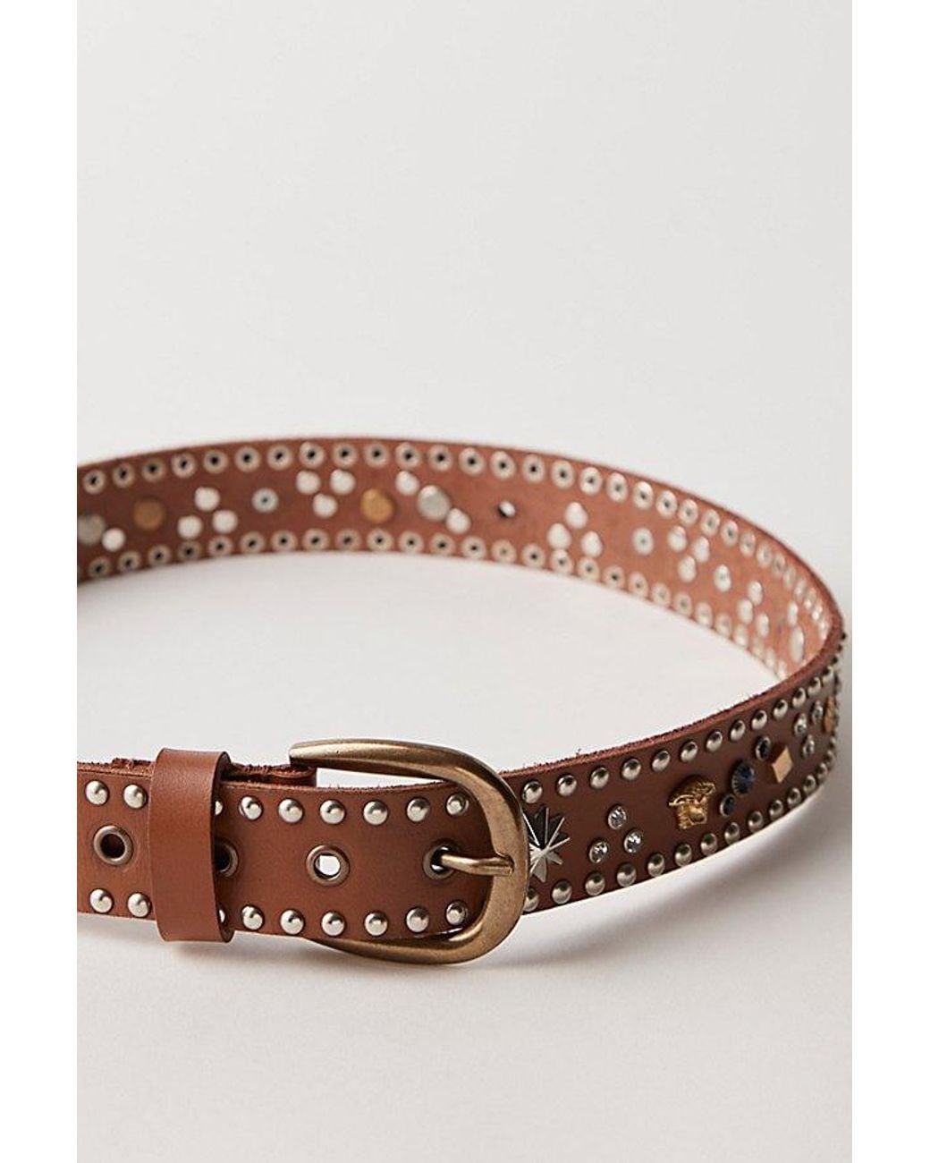 Free People Brown Baroque Stud Belt