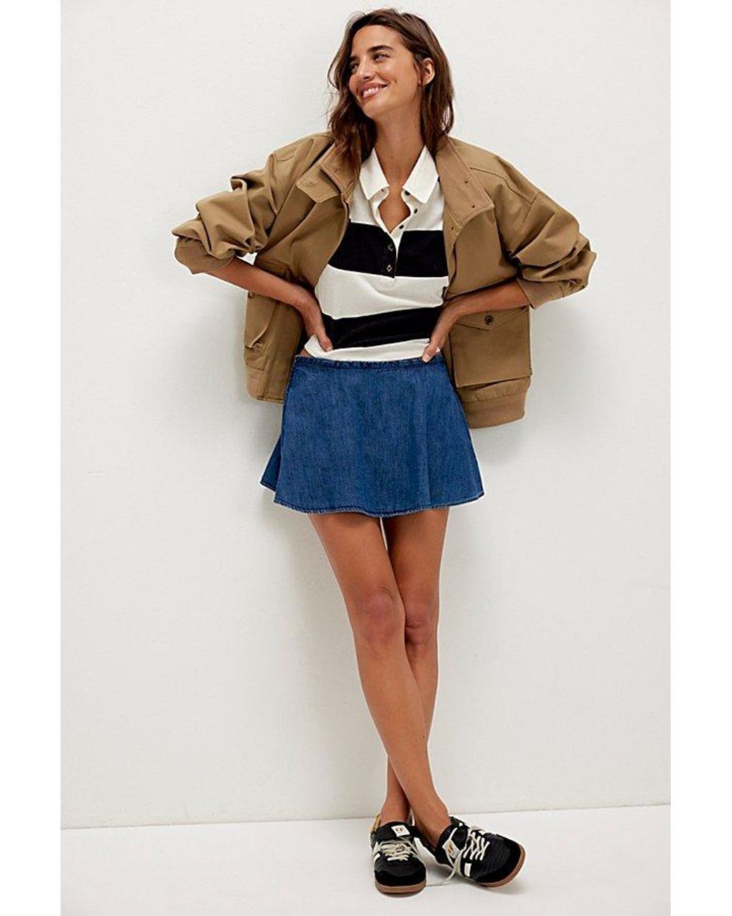 Free People Blue Paradise Found Denim Skort