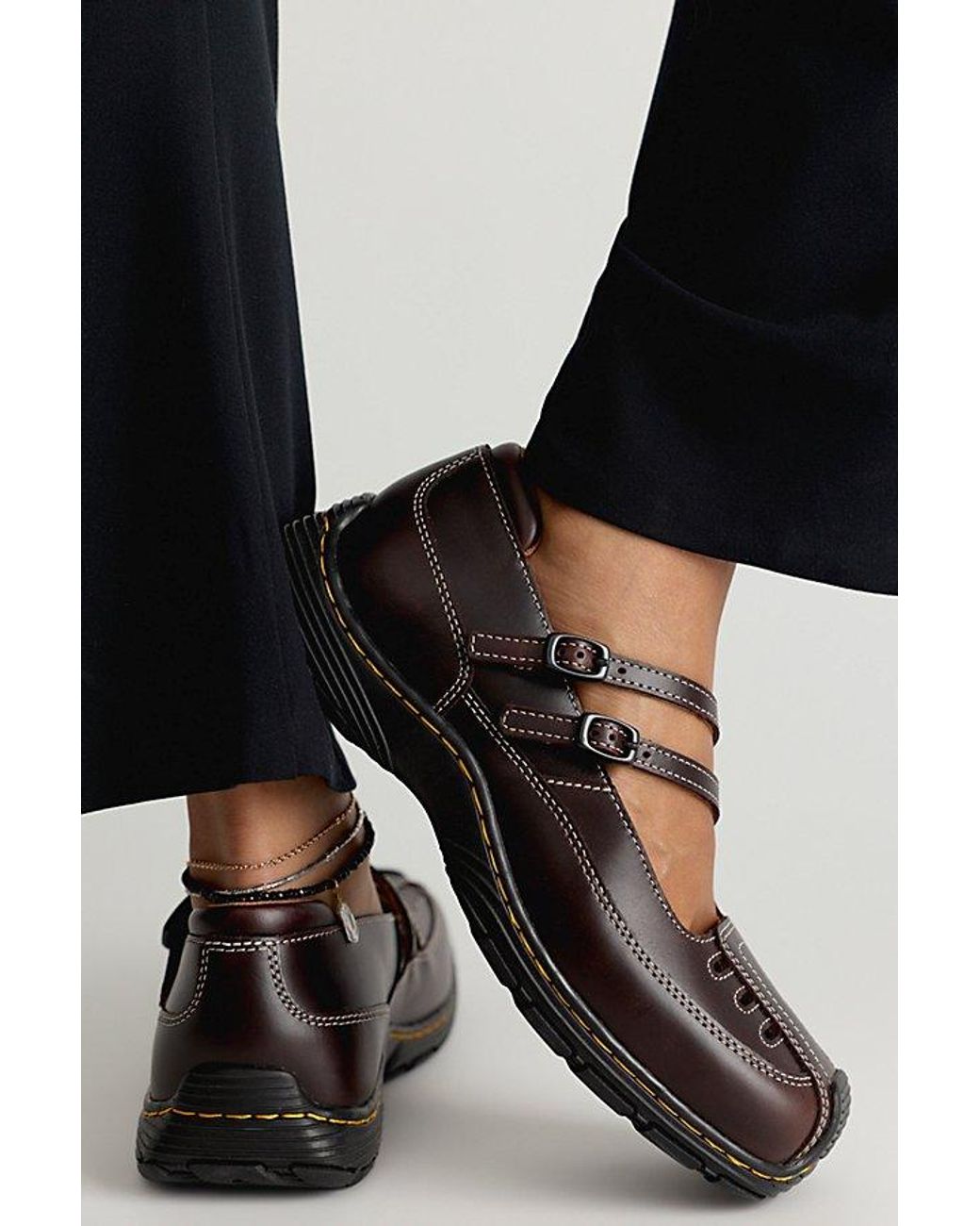 Dr. Martens Black Aurix Satin Finish Leather Mary Janes