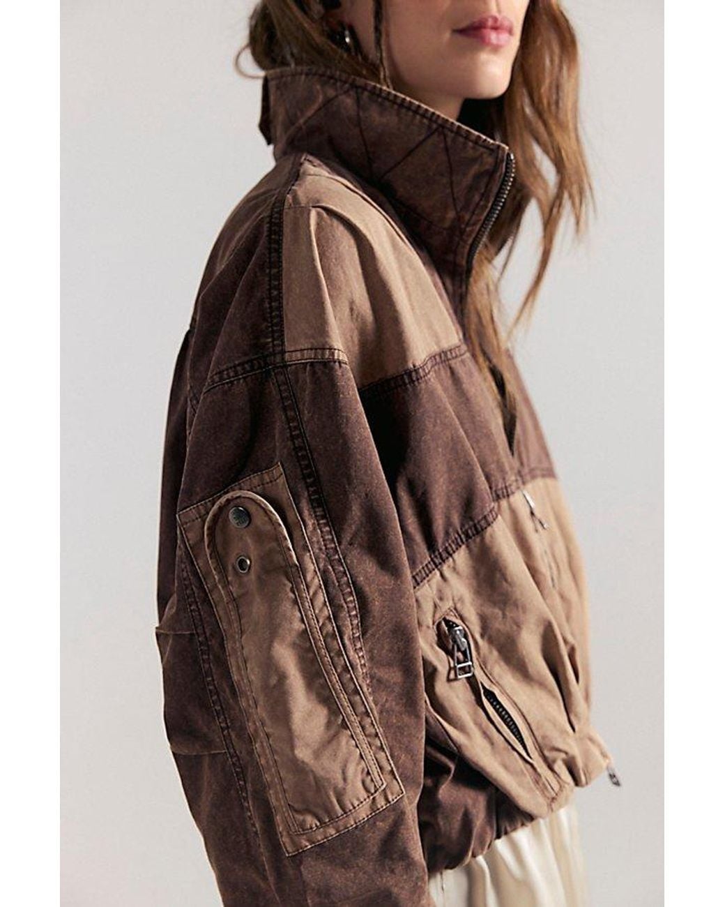 Free People Brown Canopy Bomber Jacket