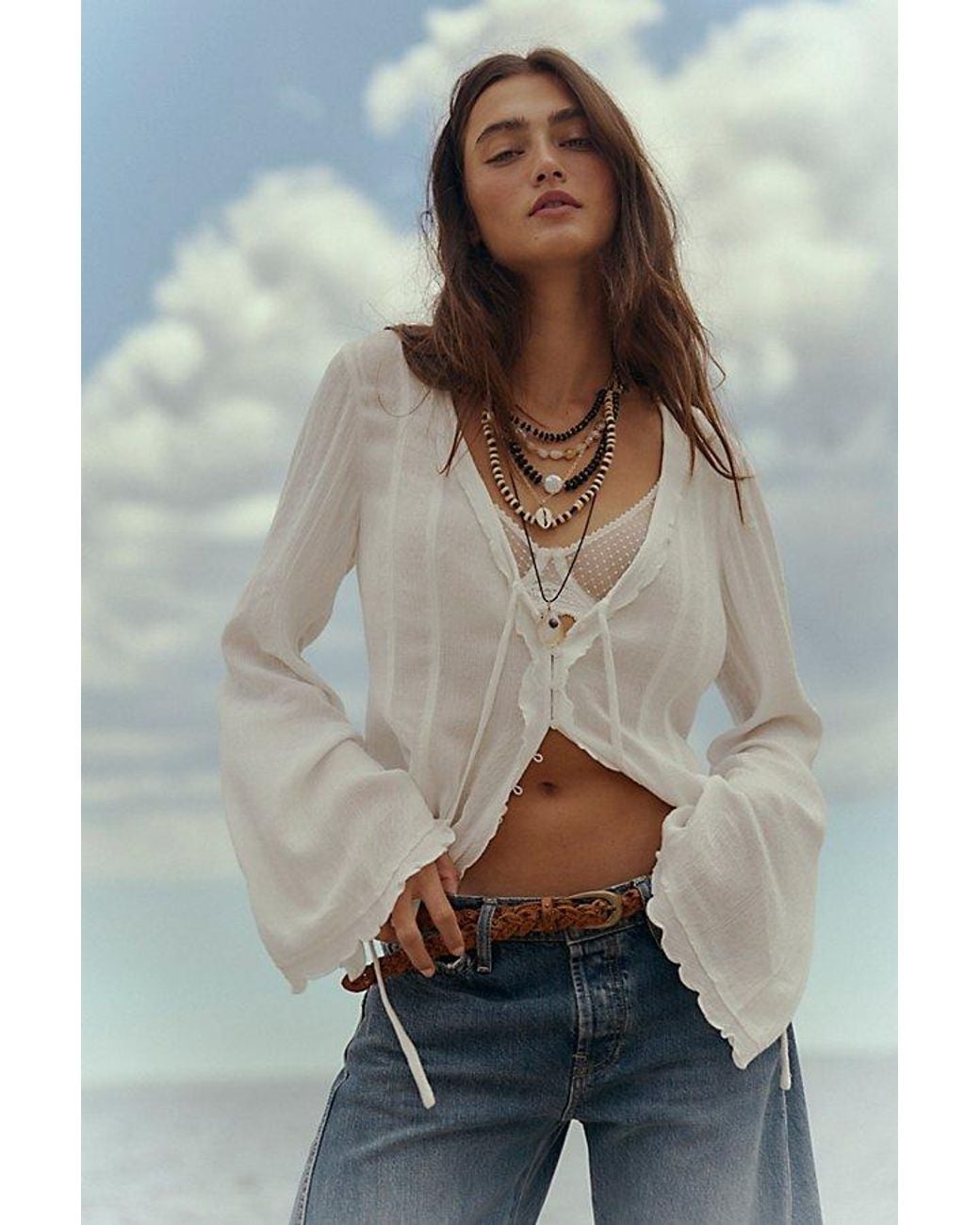 Free People Natural Amorella Blouse