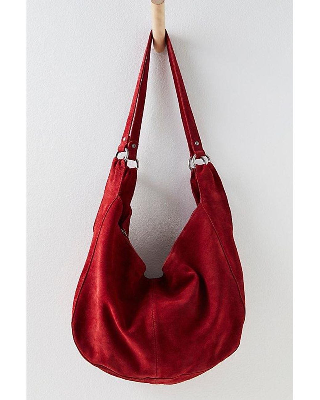 Free People Red Roma Suede Tote Bag