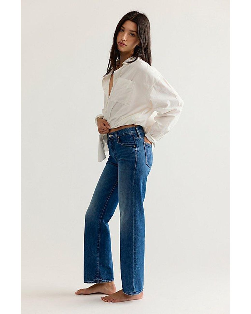 Mother Blue The Mid-Rise Rambler Skimp Jeans
