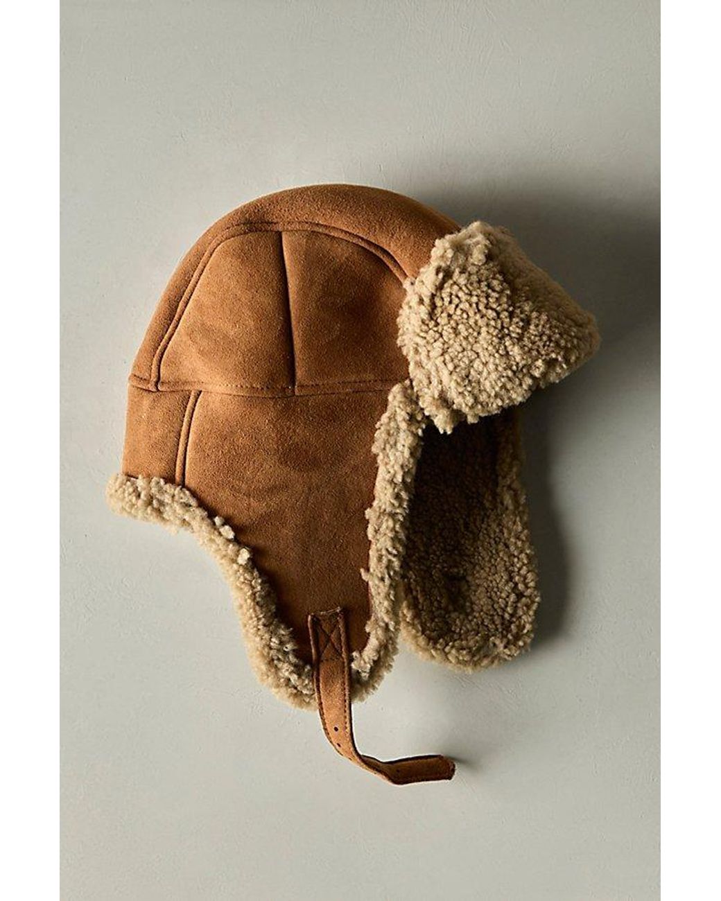 Free People Brown Scout Shearling Trapper Hat