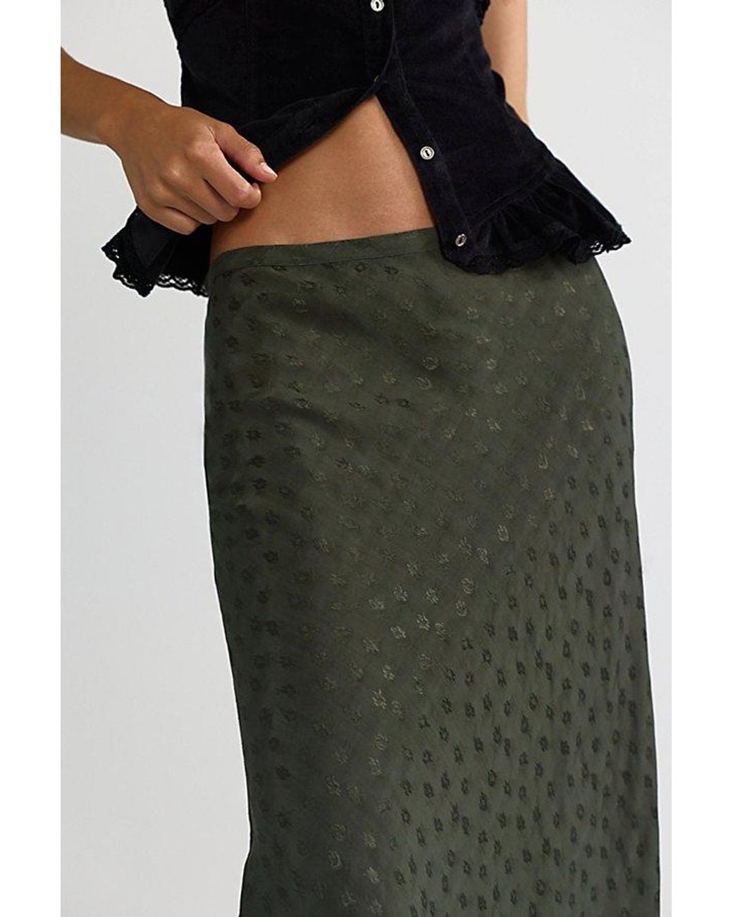 Free People Green Bonita Solid Maxi Skirt