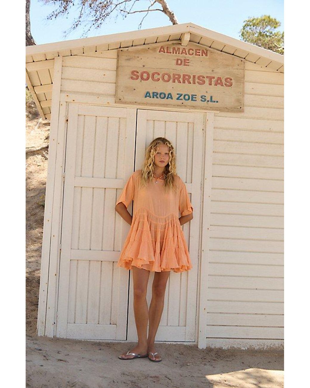 Free People Orange Chrissa Tunic